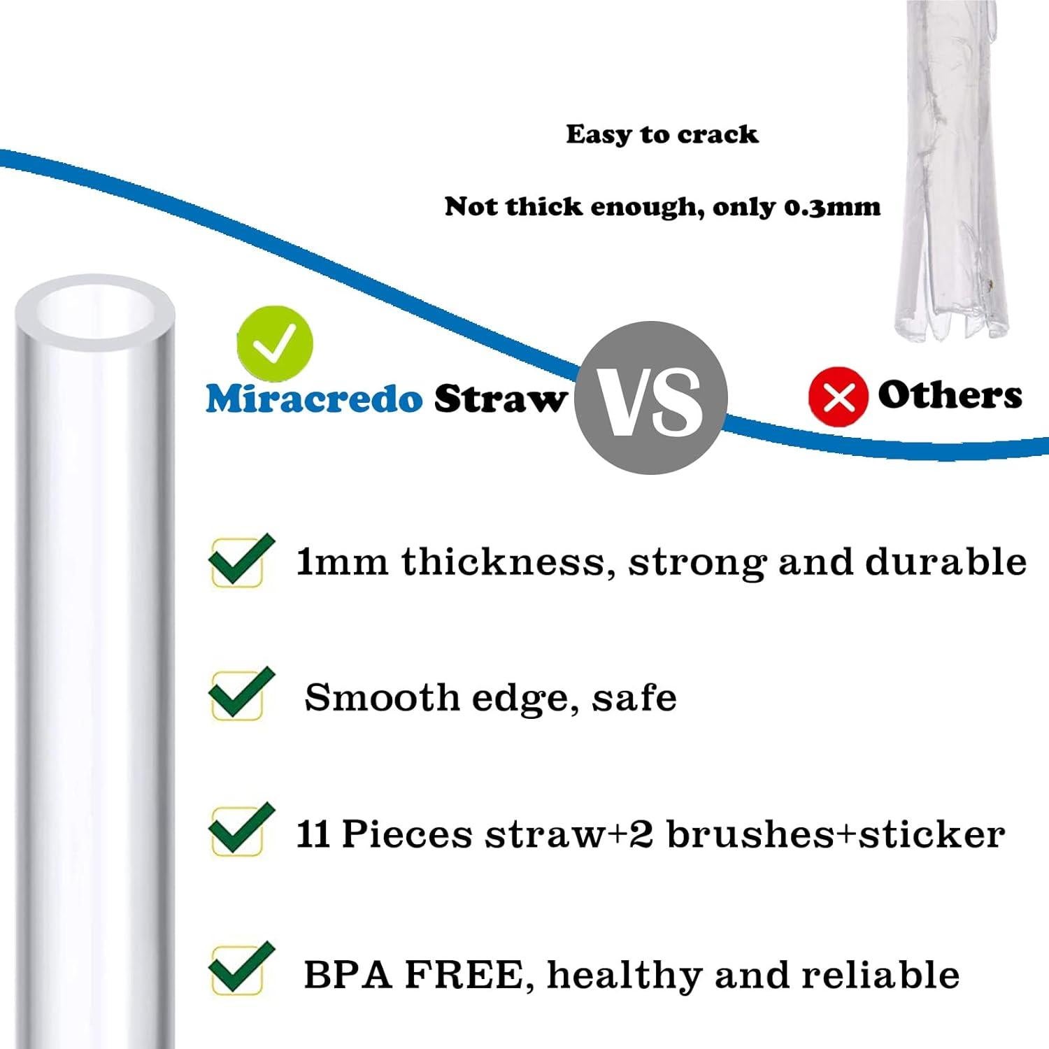 Juego de 11 Pajitas Reutilizables Miracredo con Cepillos