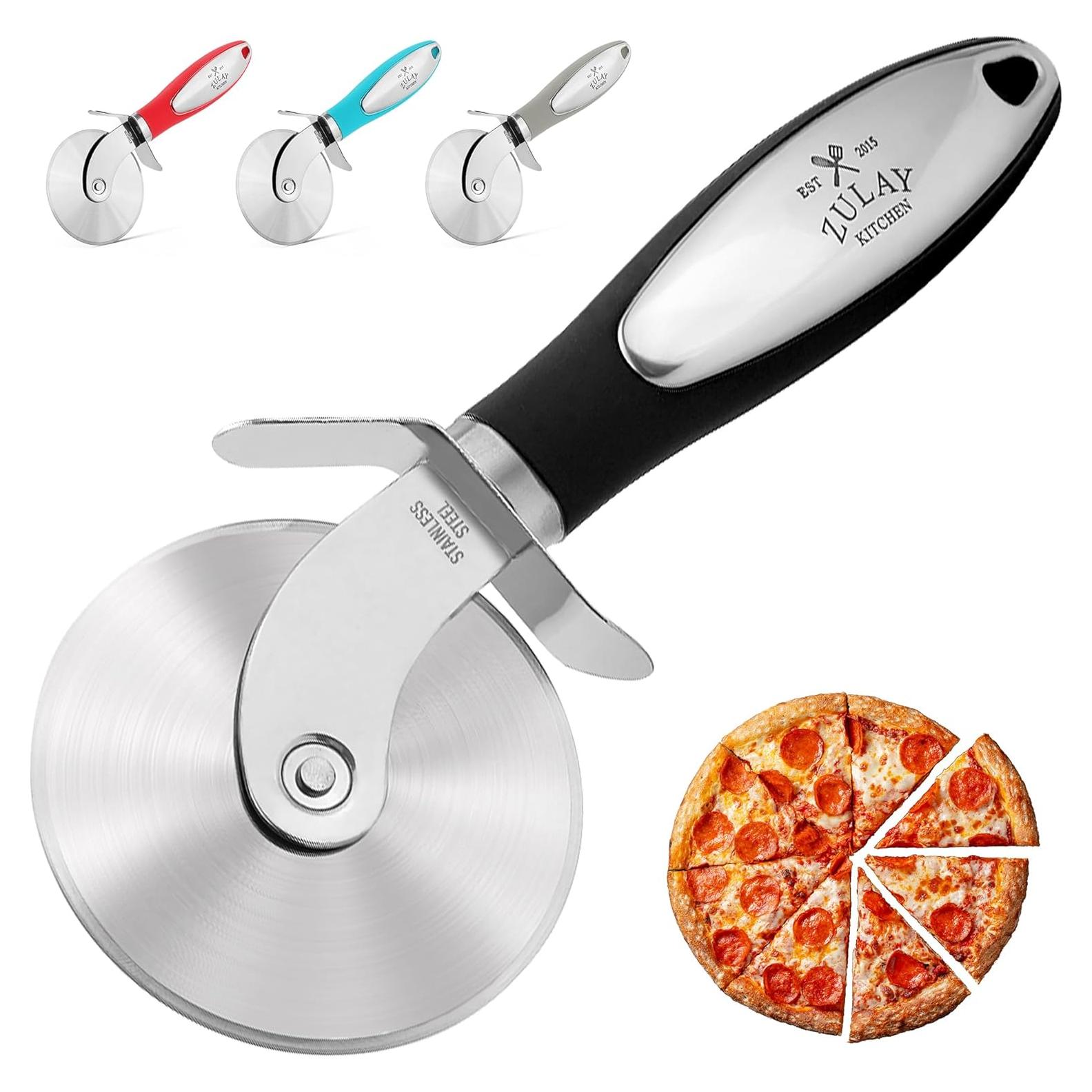 Cortador de Pizza Zulay Kitchen Acero Inoxidable 7.6 cm Negro