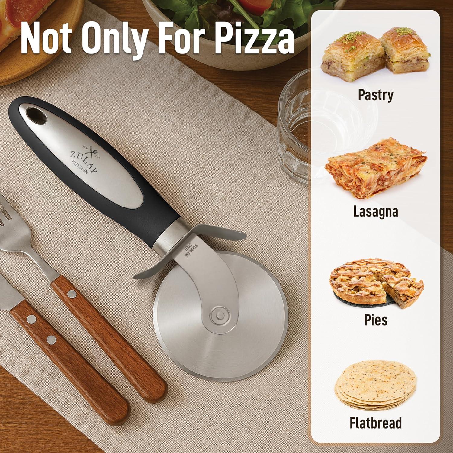 Cortador de Pizza Zulay Kitchen Acero Inoxidable 7.6 cm Negro