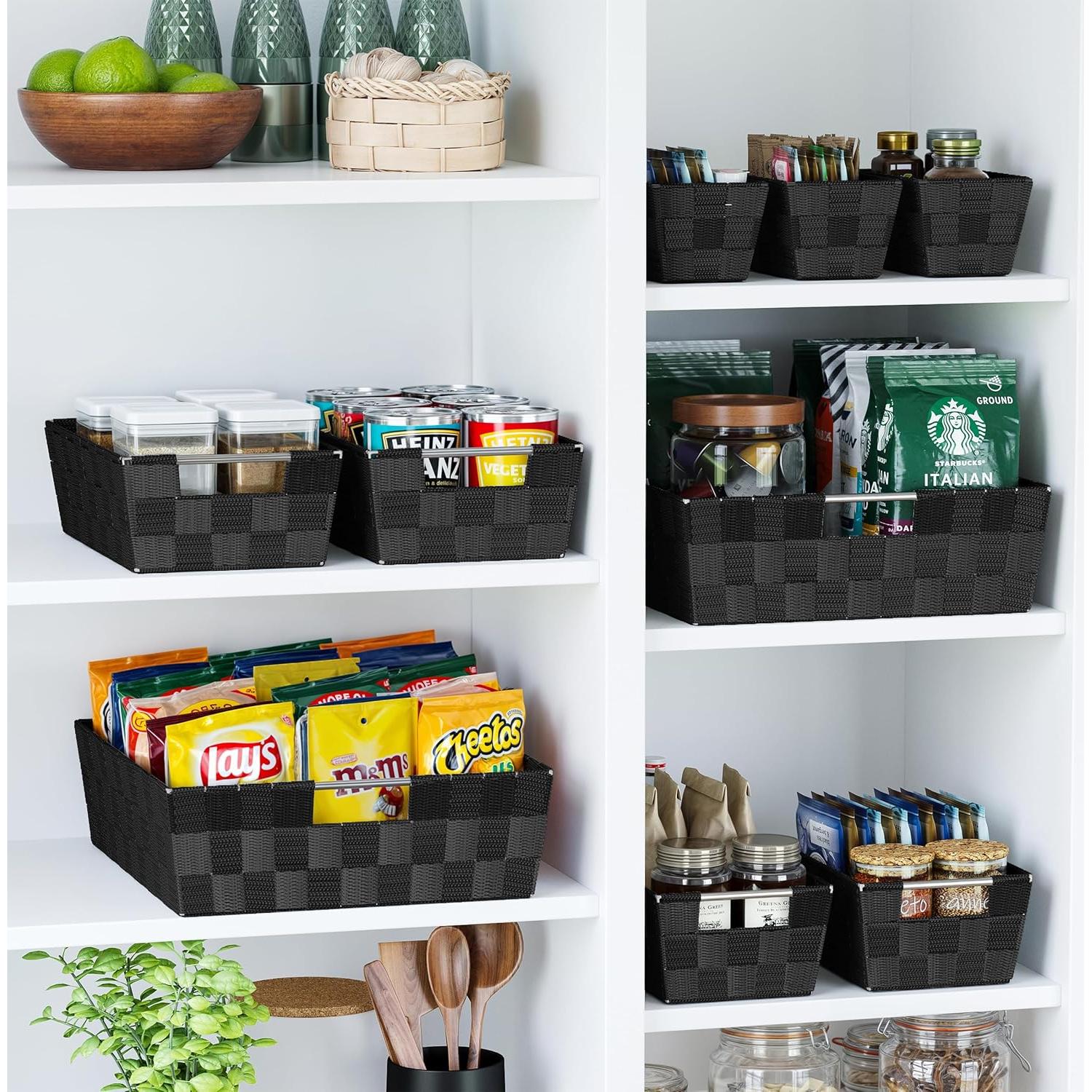 Set de 9 Cestas de Almacenamiento Neaterize Negras 30x35x10 cm