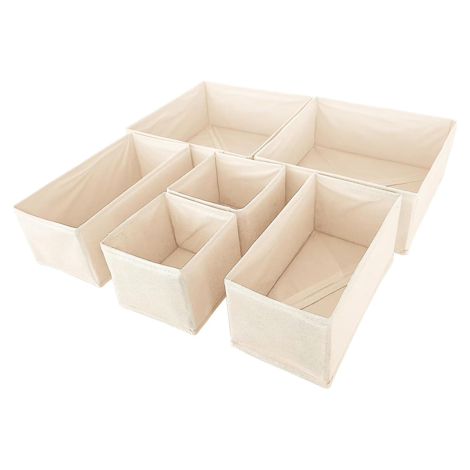 6 Organizadores de Cajones Telycummy Beige Plegables 42x13 cm