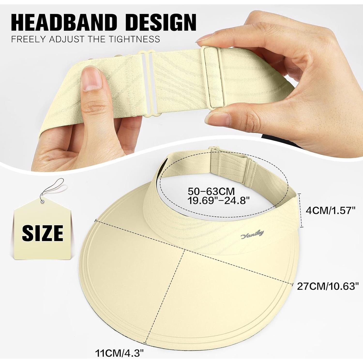 Visera de Sol YANIKY para Mujeres Ala Ancha UPF50+ Beige