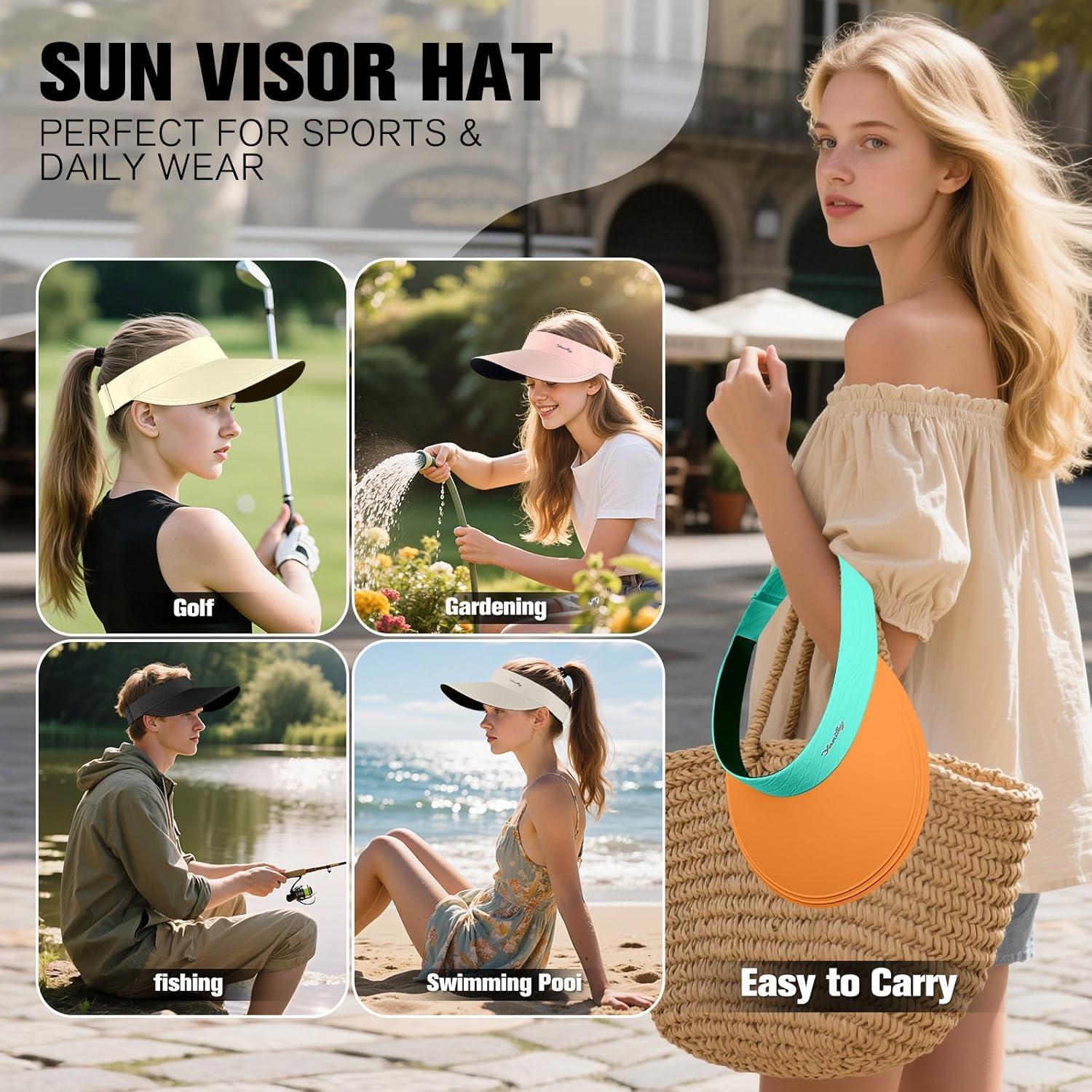 Visera de Sol YANIKY para Mujeres Ala Ancha UPF50+ Beige