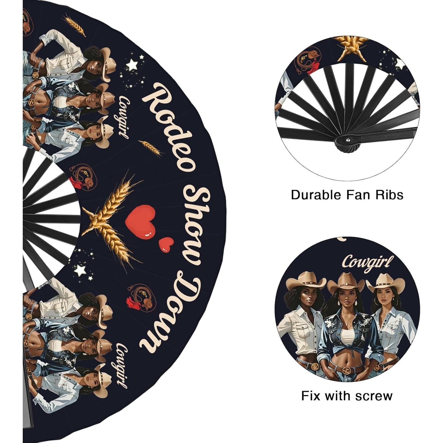 Abanico de mano Colorato 66 cm Plegable para Baile en Línea