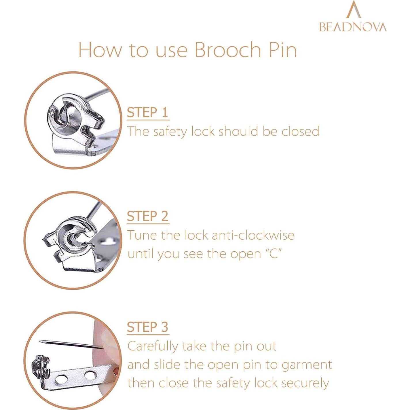 Pin de Bar Back BEADNOVA 120 Pcs 3.81 cm Color Plateado