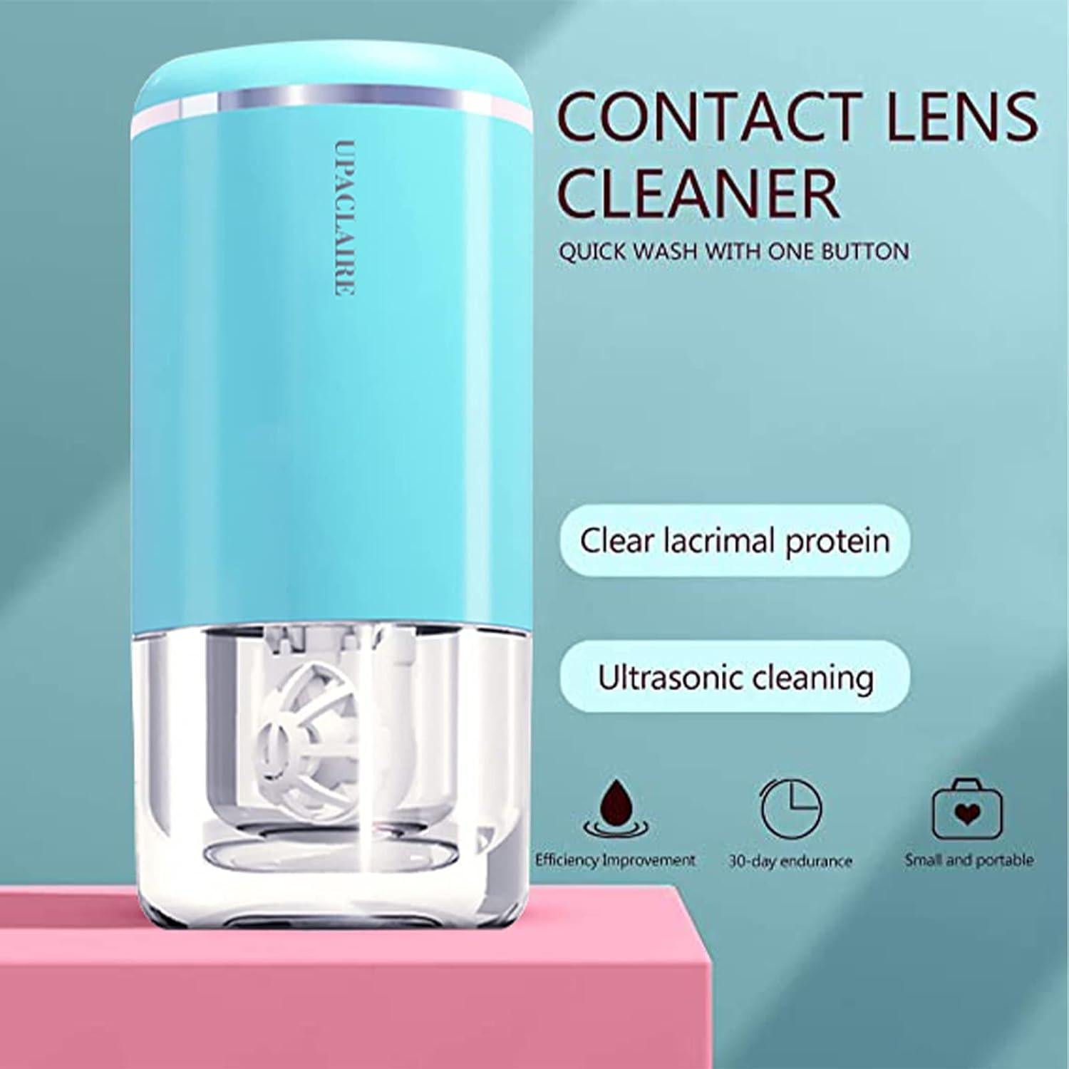Limpiador Ultrasónico de Lentes de Contacto UpaClaire Azul