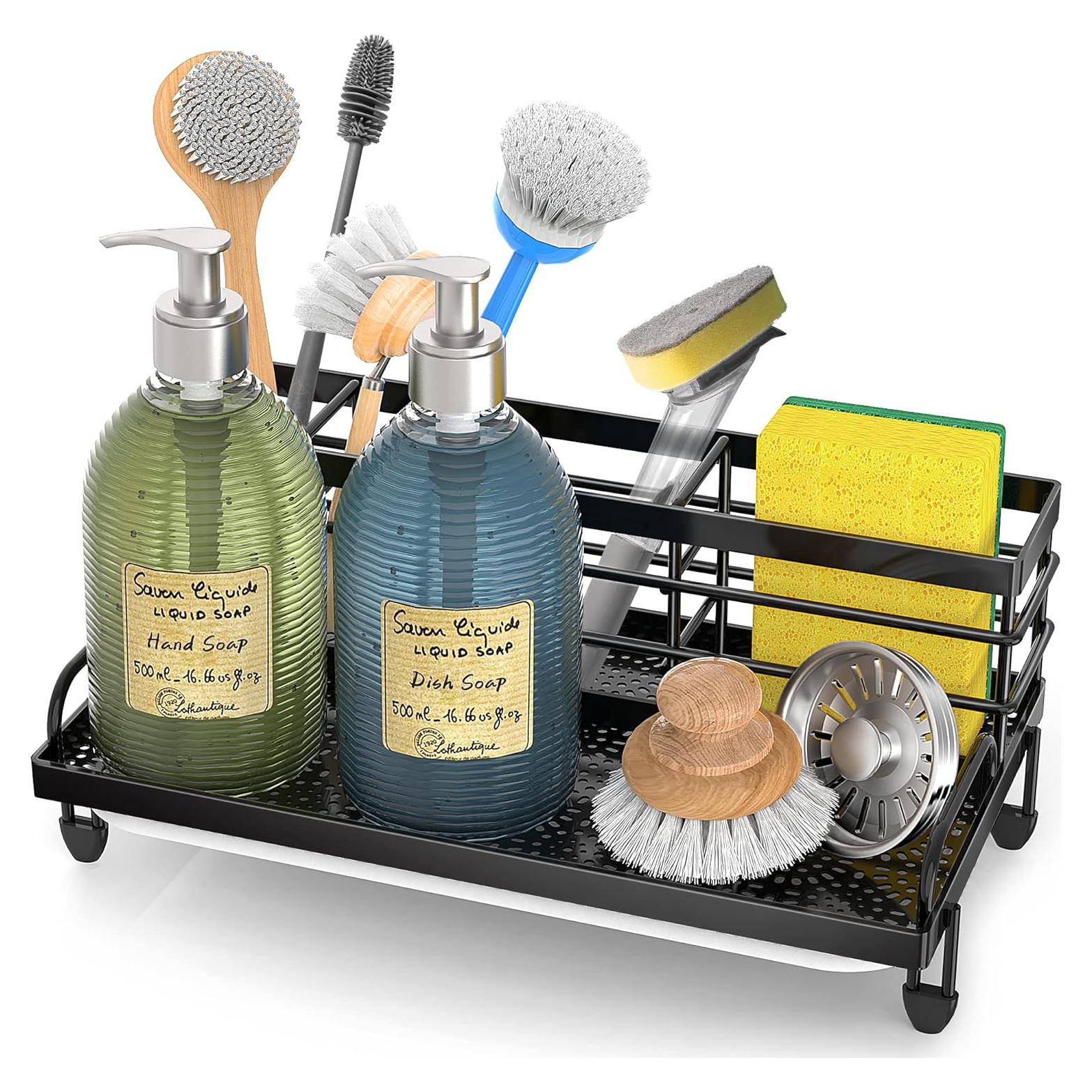 Organizador de Fregadero Cisily Grande Antideslizante Negro