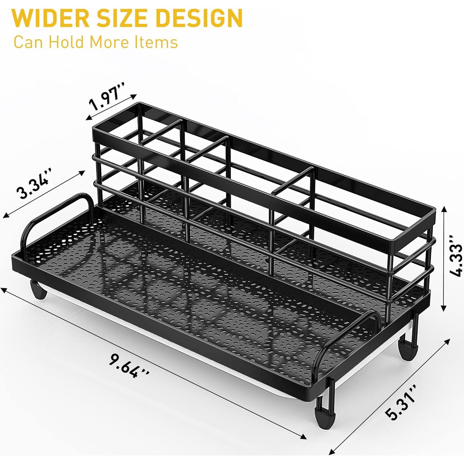 Organizador de Fregadero Cisily Grande Antideslizante Negro