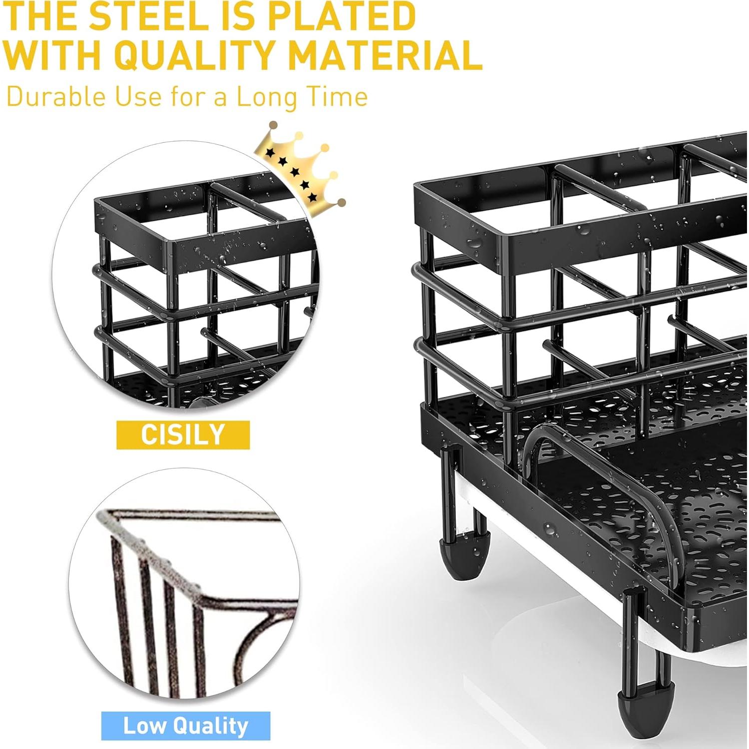 Organizador de Fregadero Cisily Grande Antideslizante Negro