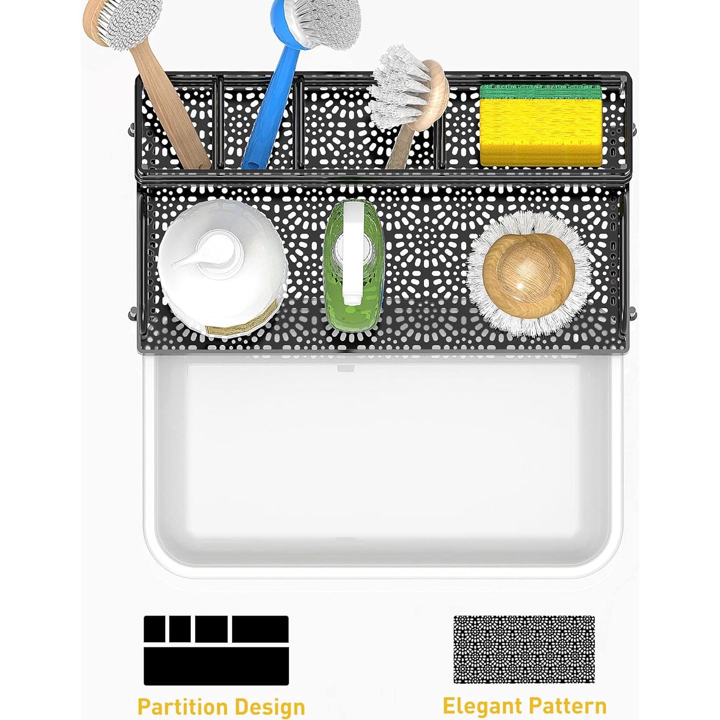 Organizador de Fregadero Cisily Grande Antideslizante Negro