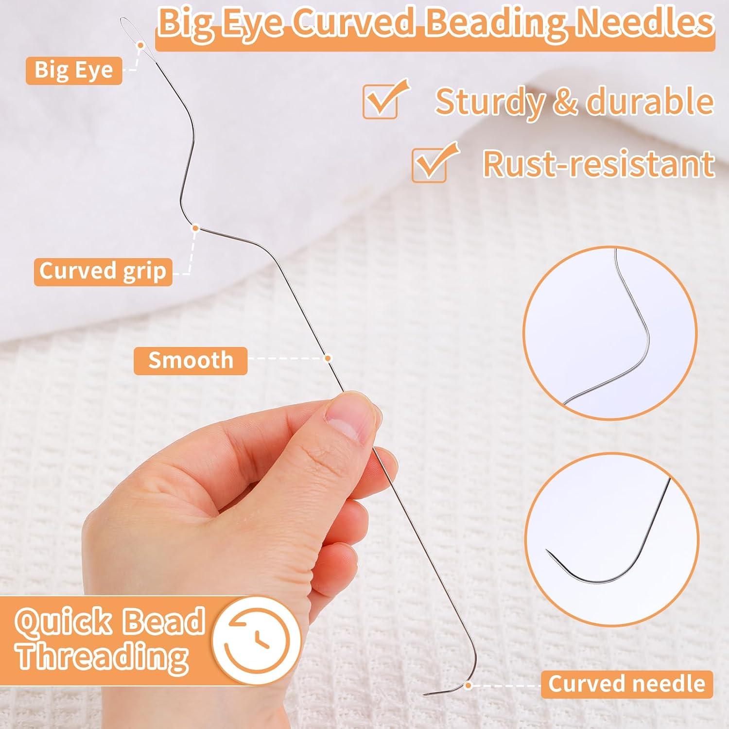 GarfxG 36 Pcs Beading Needles Set Include Bead Spinner Needles, Big Eye Seed Beading Needles, Straight Beading Needles and Threading Device, Beading & Sequin Embroidery Crafting DIY, Silver