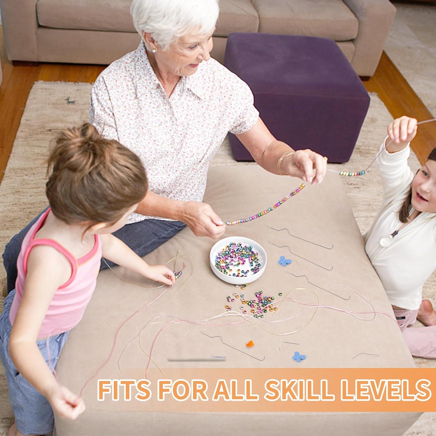 GarfxG 36 Pcs Beading Needles Set Include Bead Spinner Needles, Big Eye Seed Beading Needles, Straight Beading Needles and Threading Device, Beading & Sequin Embroidery Crafting DIY, Silver