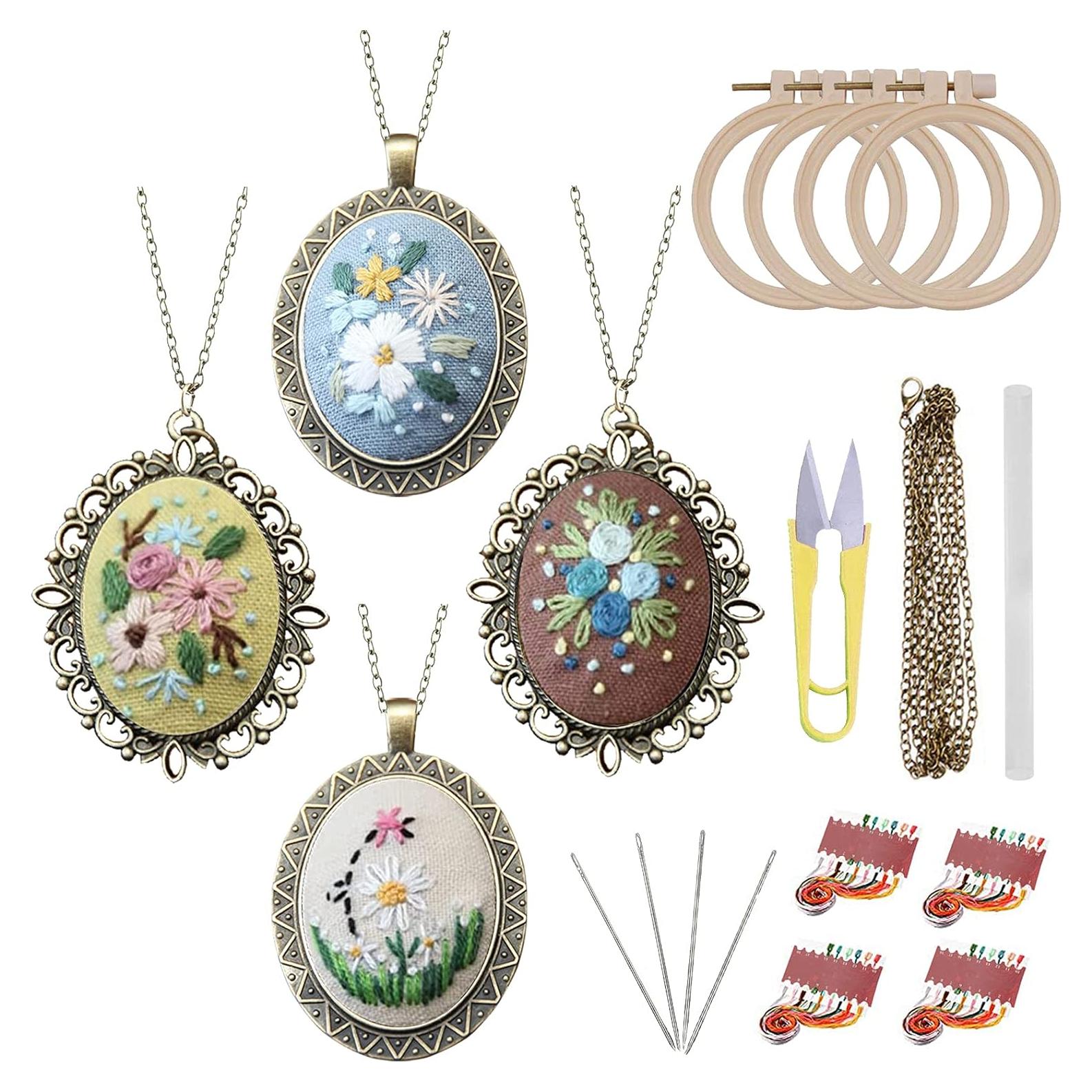 Kit de Bordado Mini ZOCONE con 4 Aros y Collares