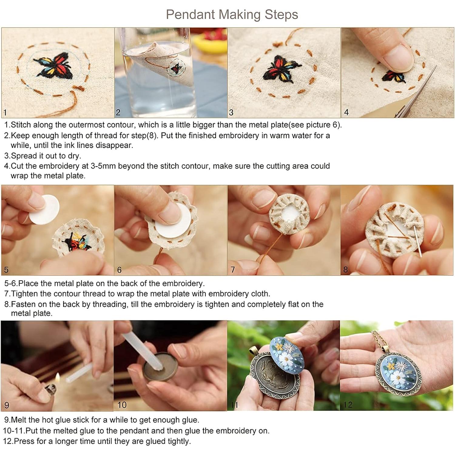 Kit de Bordado Mini ZOCONE con 4 Aros y Collares