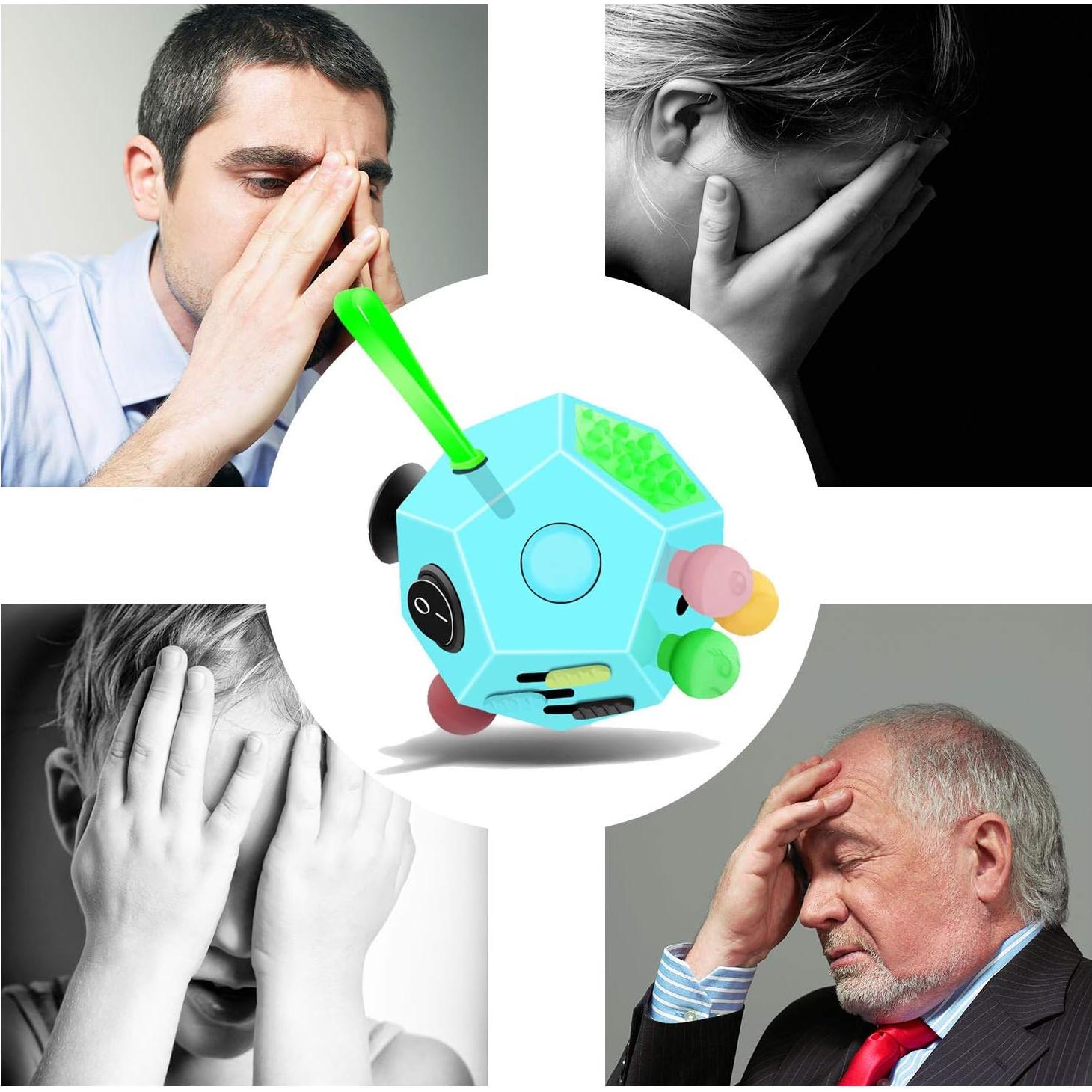 Cubo Dodecágono Antiestrés HLD 12 Lados Alivio Ansiedad