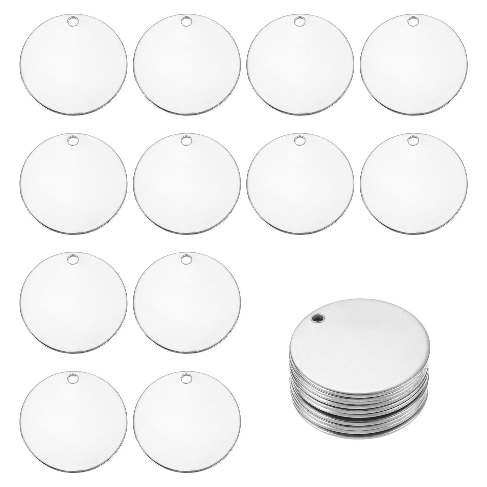 10 Pcs Etiquetas de Acero Inoxidable 25mm MECCANIXITY para Joyería