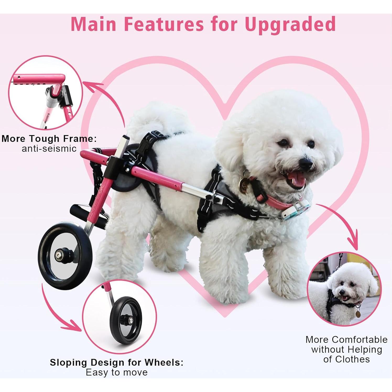 Silla de ruedas para perros Pet Baby ajustable rosa XS