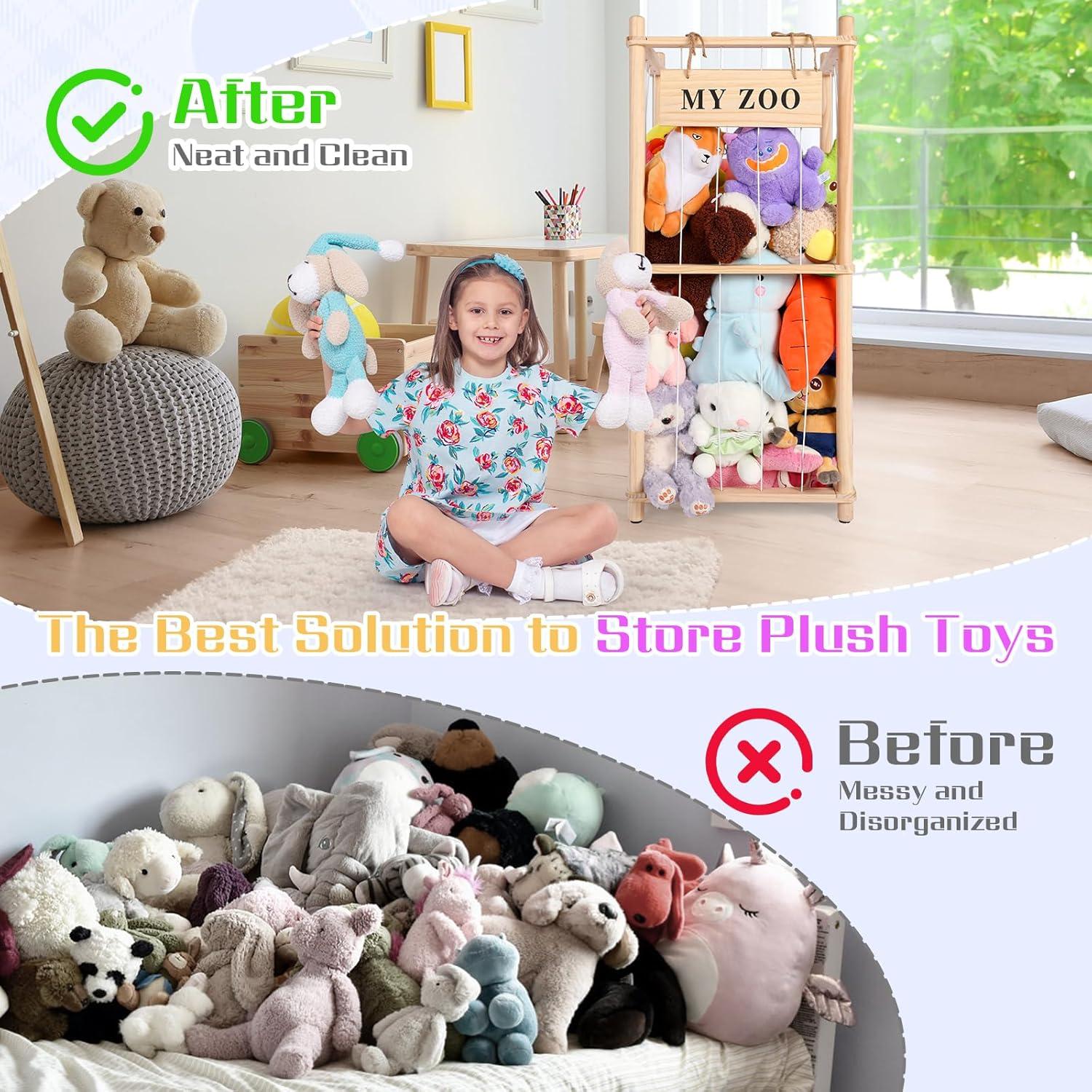 Organizador de Madera para Animales de Peluche GLDZI Pequeño