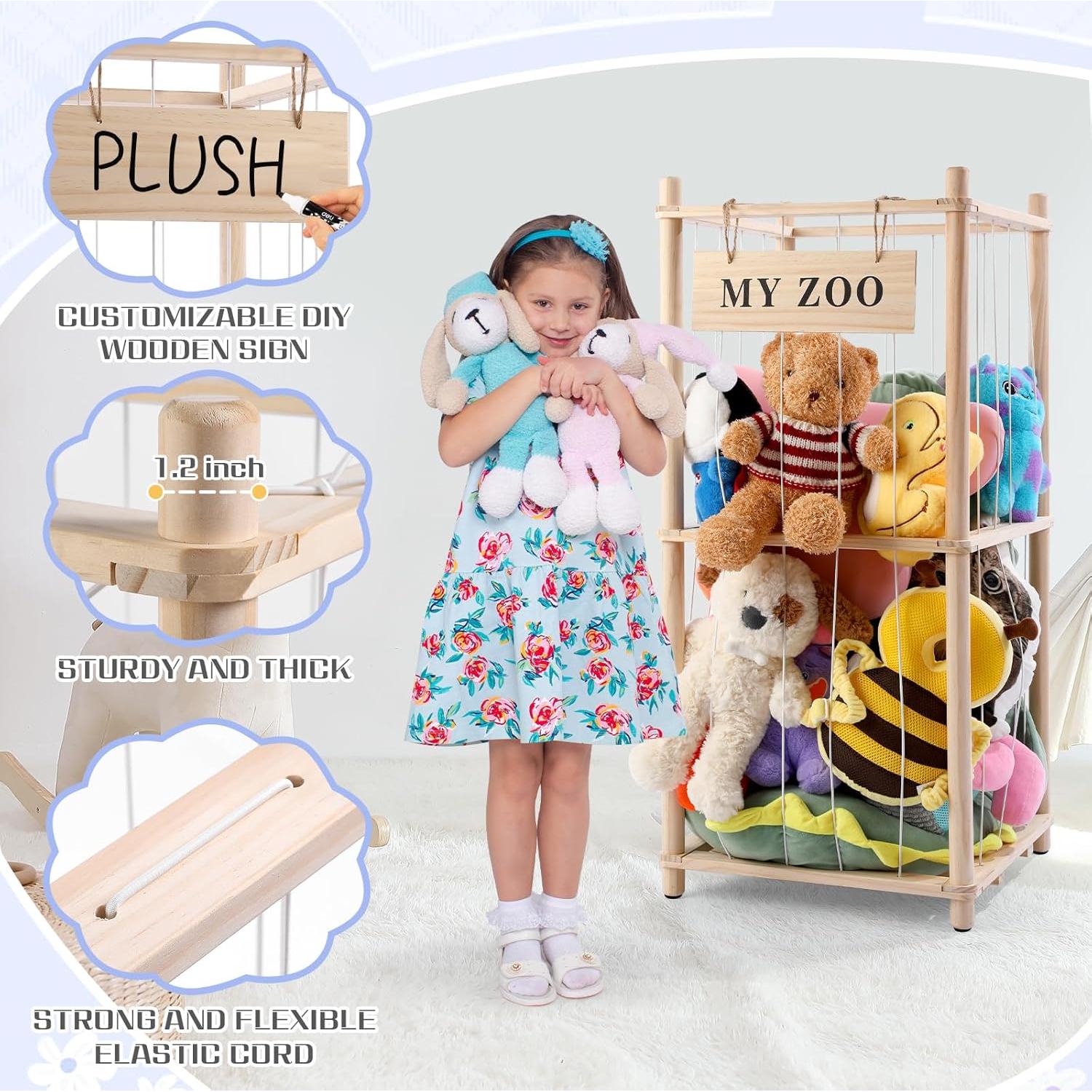 Organizador de Madera para Animales de Peluche GLDZI Pequeño