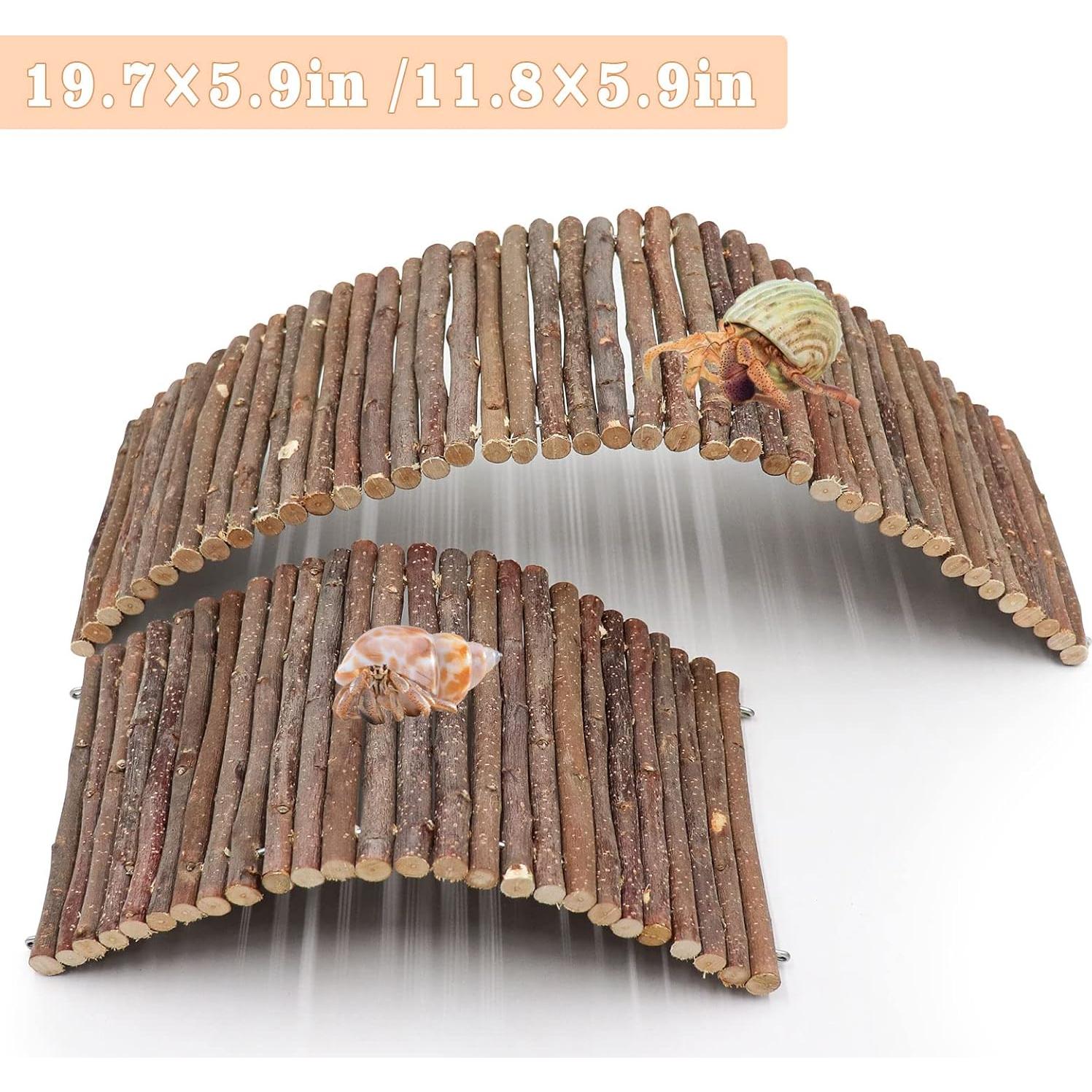 Puente de Madera para Cangrejo Ermitaño Dnoifne 30x15 cm