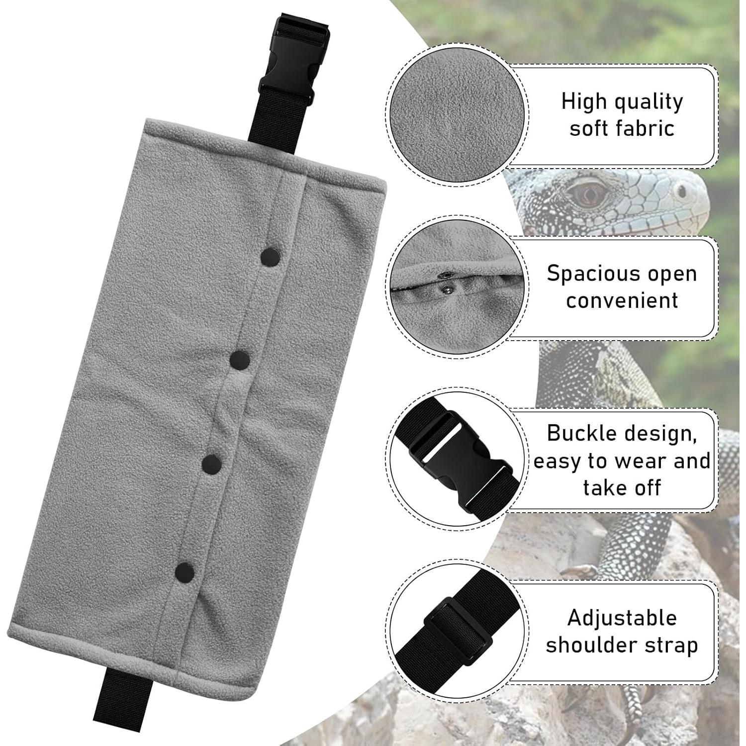 Transportador para Reptiles CUXFLS con Correa de Cuero Ajustable - Negro