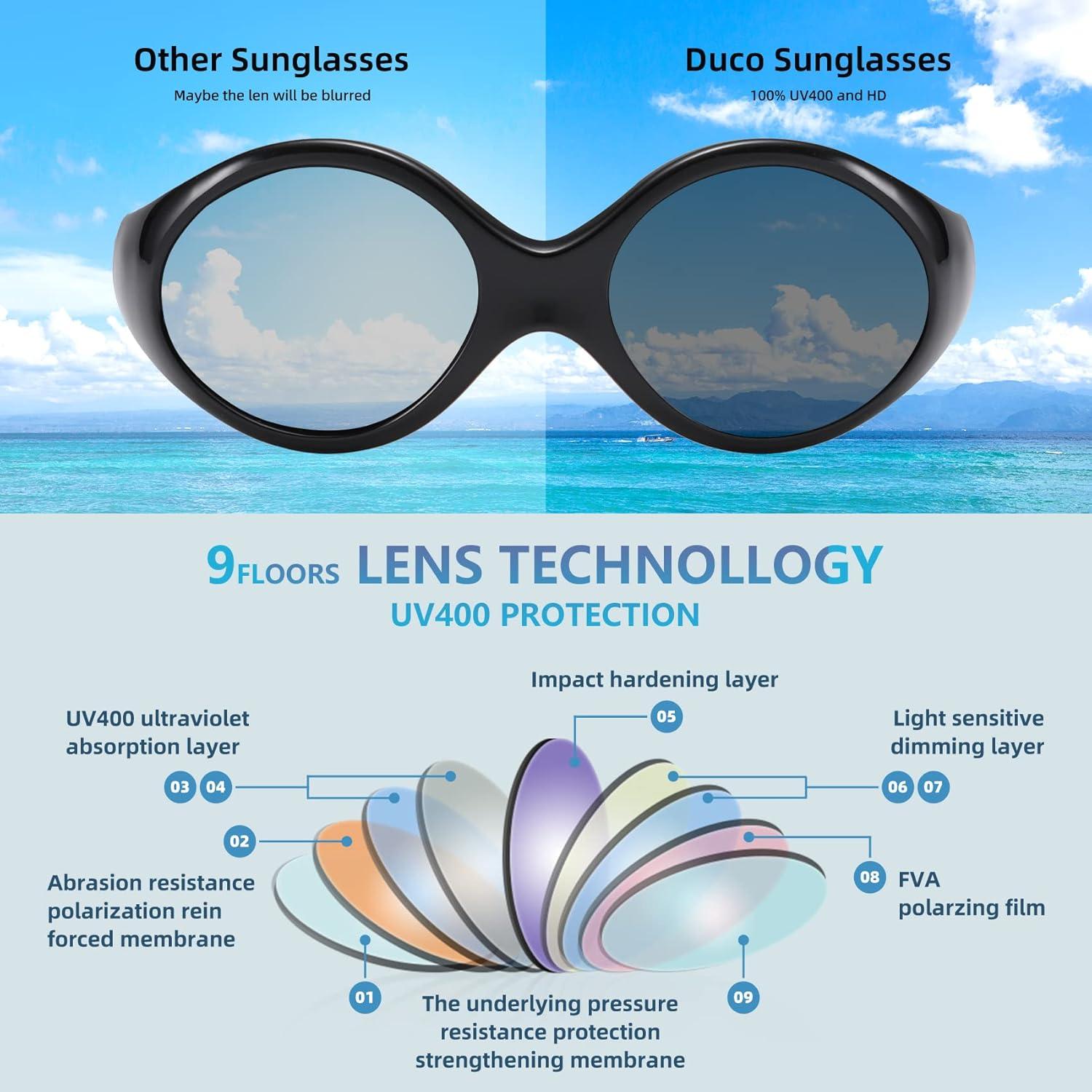 Gafas de sol DUCO K012 para bebés UV400 polarizadas con correa