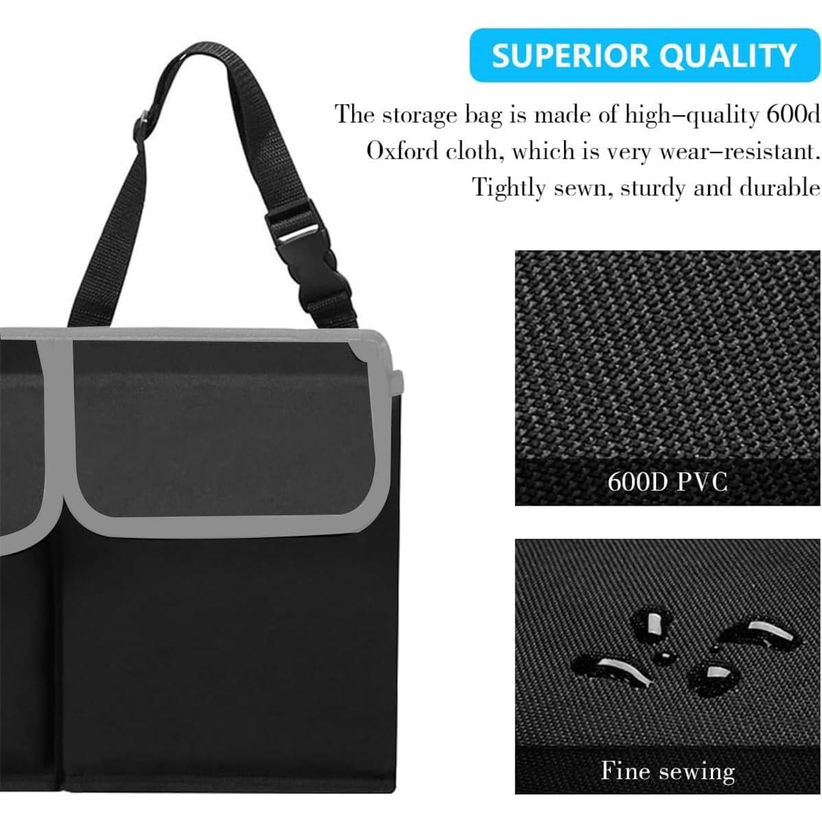 Organizador de Maletero de Coche KHGUZ Plegable 97x32x12cm Negro