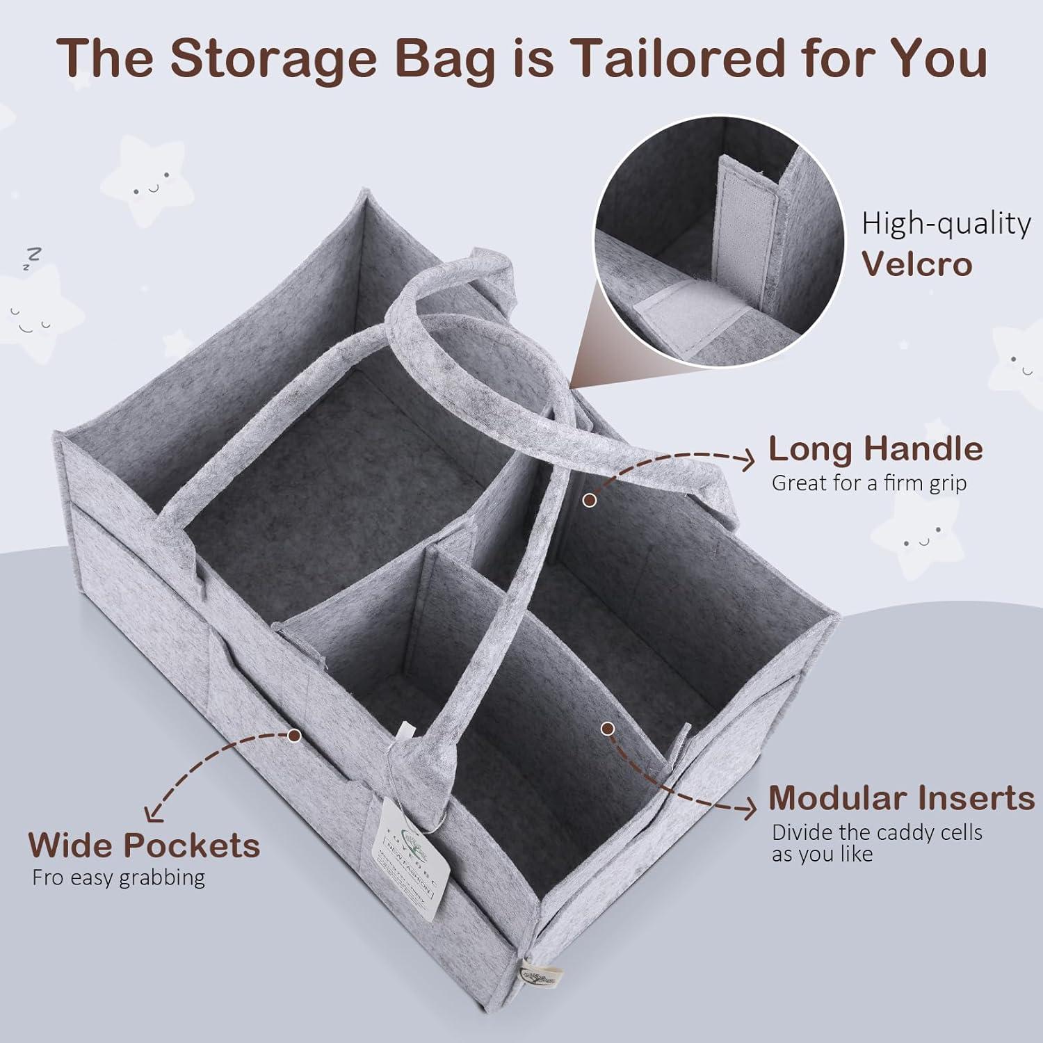 Cesta para Pañales de Bebé Tuyeabc Gris Plegable 35.1 cm