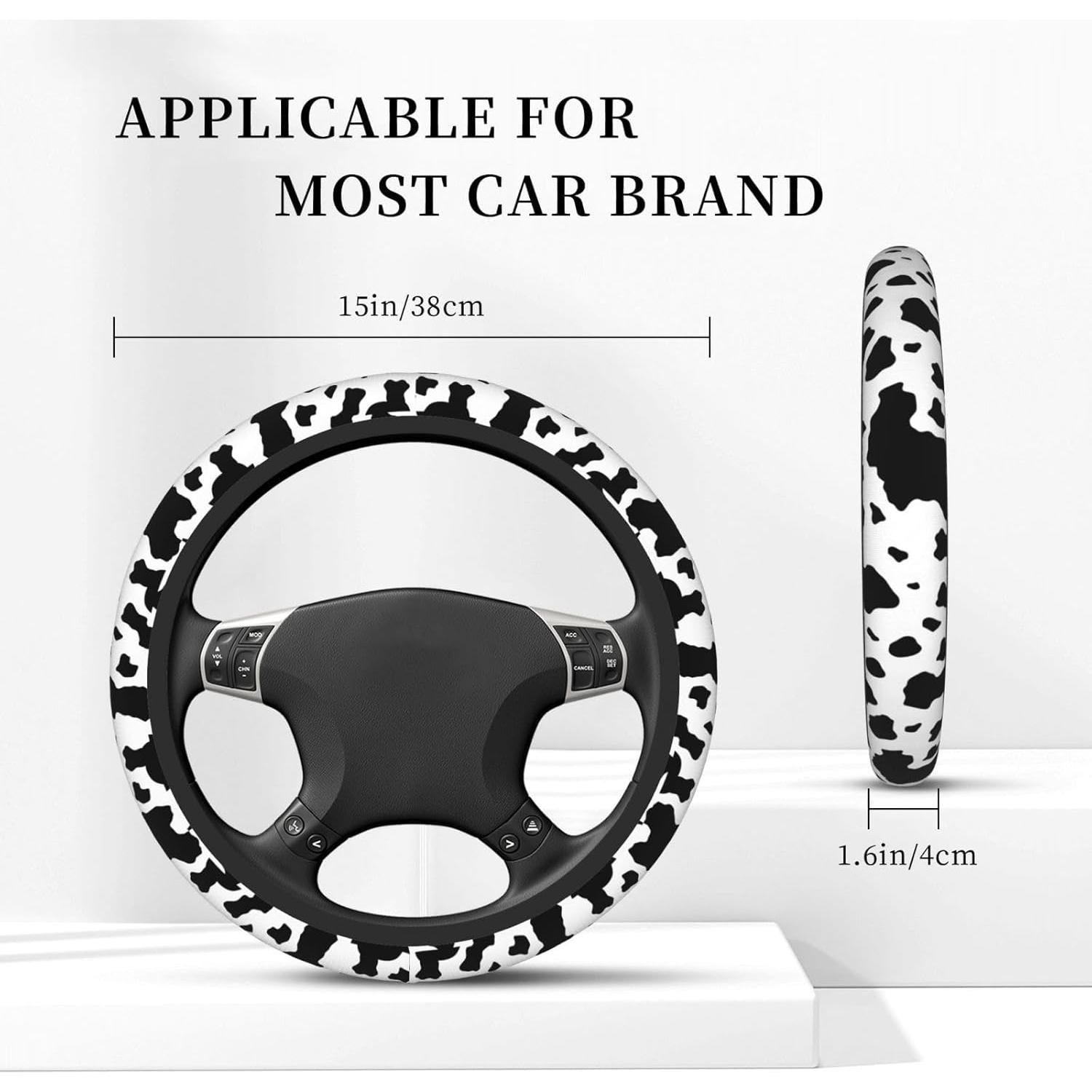 Cubierta de Volante Neopreno Wyayazh 15" Estampado Vaca