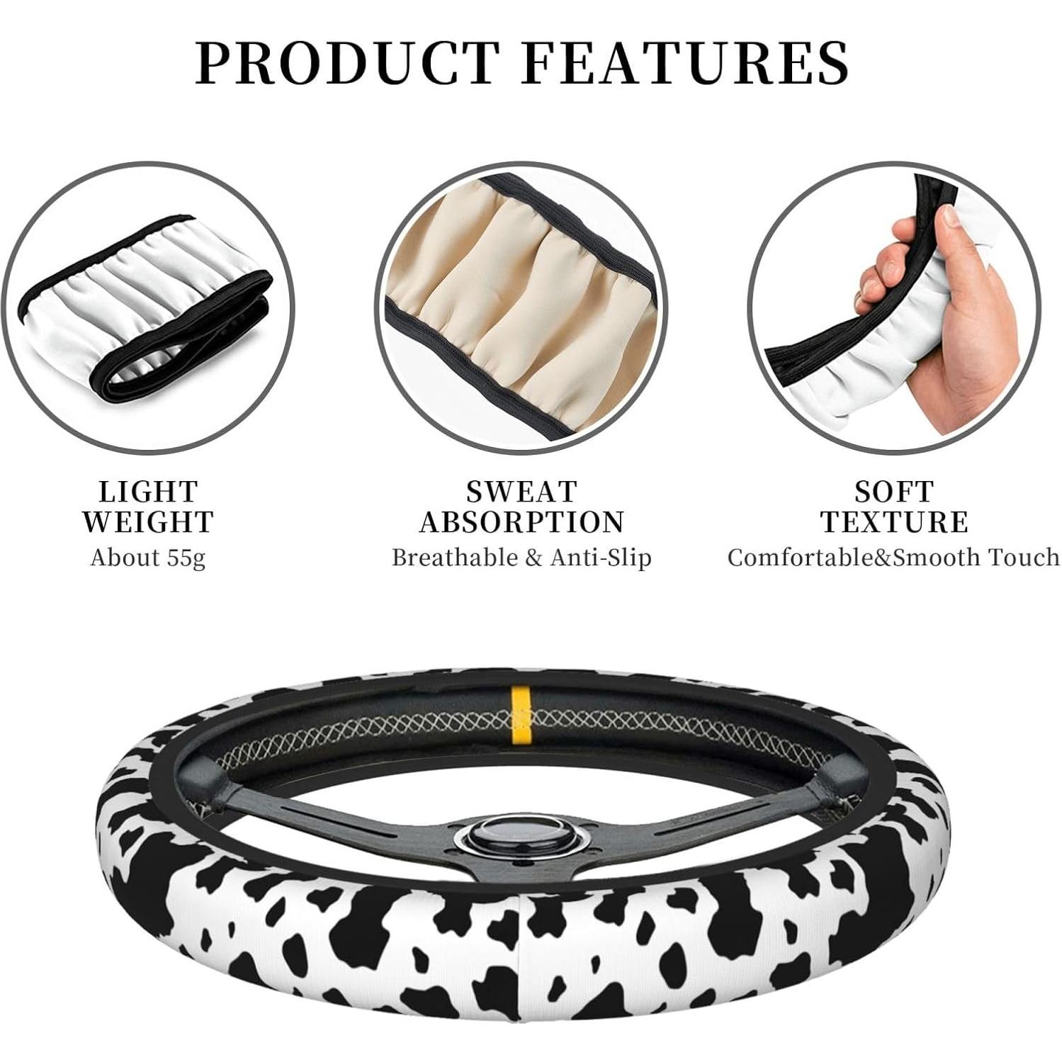 Cubierta de Volante Neopreno Wyayazh 15" Estampado Vaca