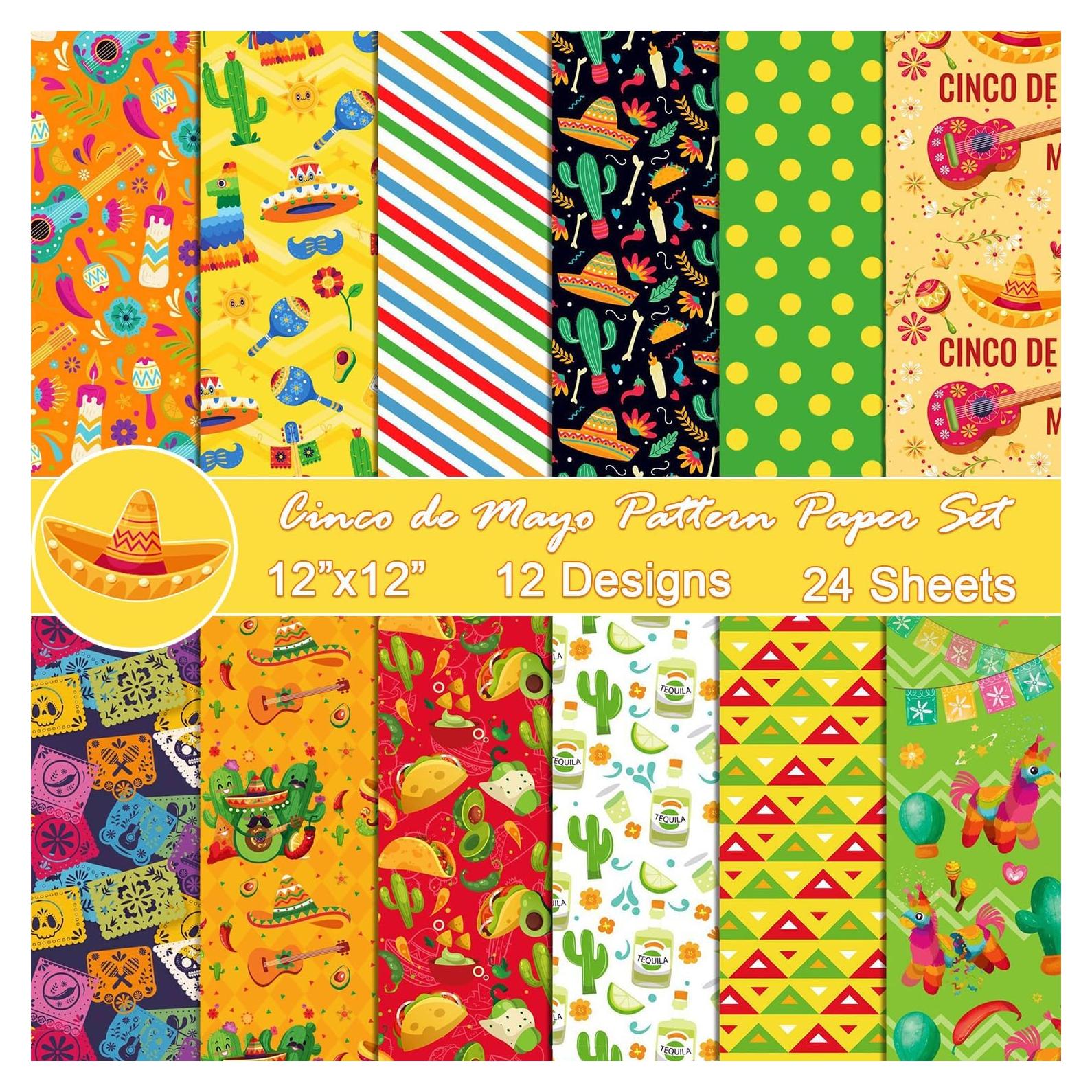 Conjunto de Papel de Manualidades 24 Hojas Cinco de Mayo 30.48cm