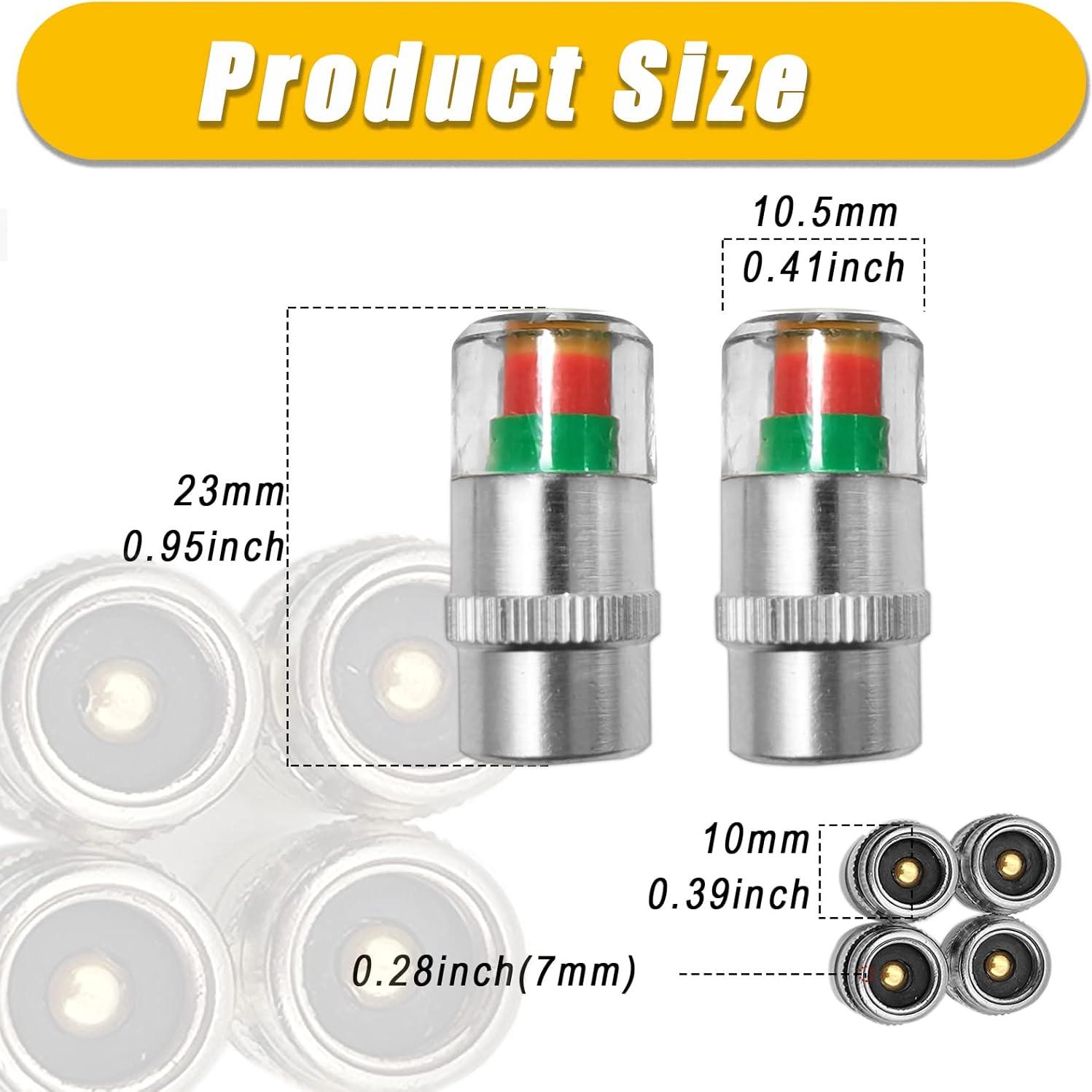 4 Tapones de Válvula de Presión Neumáticos BSAMZO 32PSI