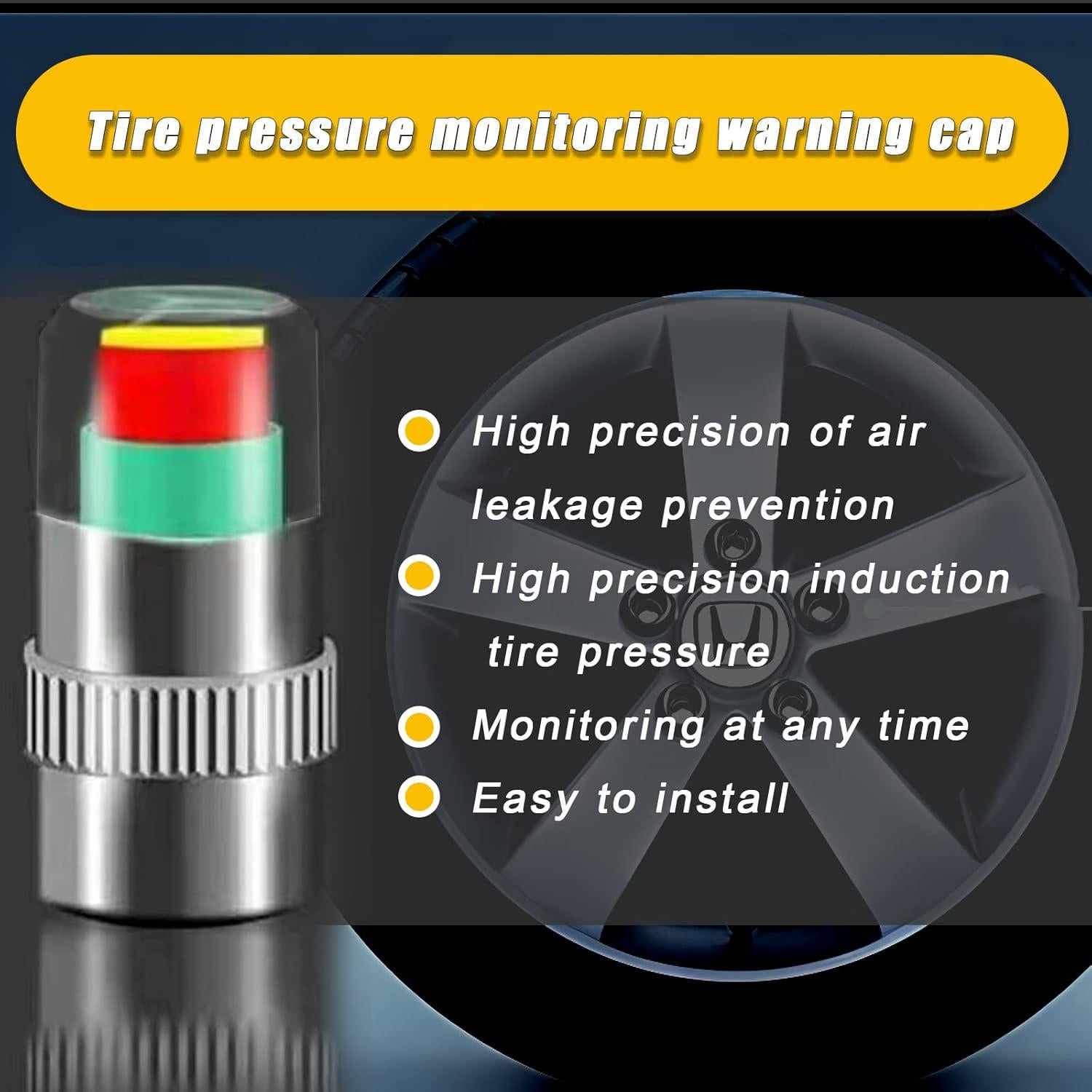 4 Tapones de Válvula de Presión Neumáticos BSAMZO 32PSI