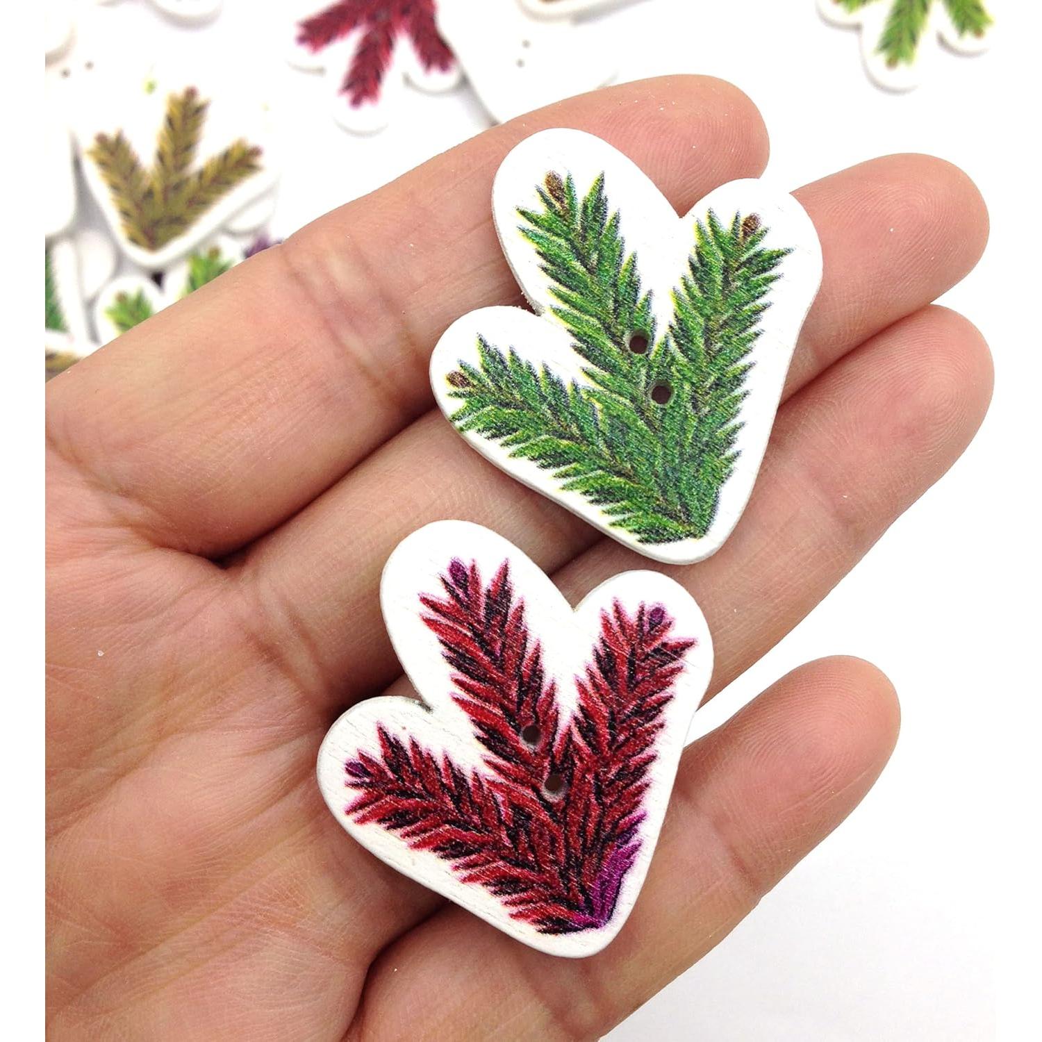 Botones de Madera KARMELLING 50PC 36mm x 32mm Decorativos