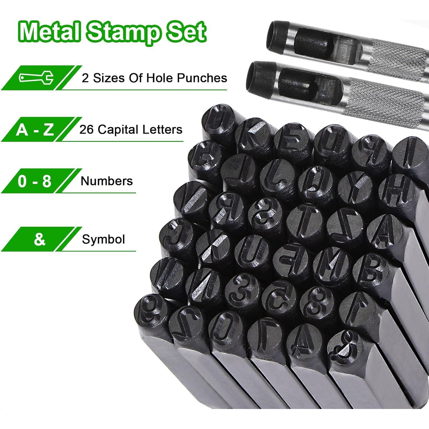 Kit de Sellado de Metal HARFINGTON 36pcs 12.5mm Letras y Números