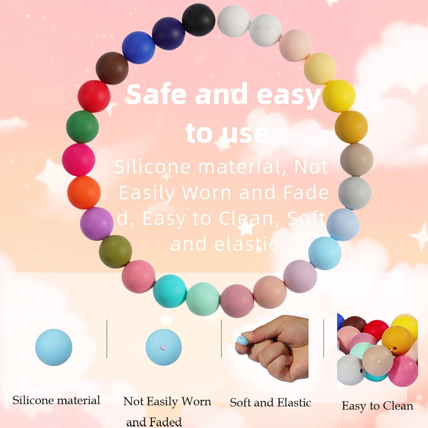 140 Cuentas de Silicona 15mm Anjpuy Azul Bebé para Bricolaje