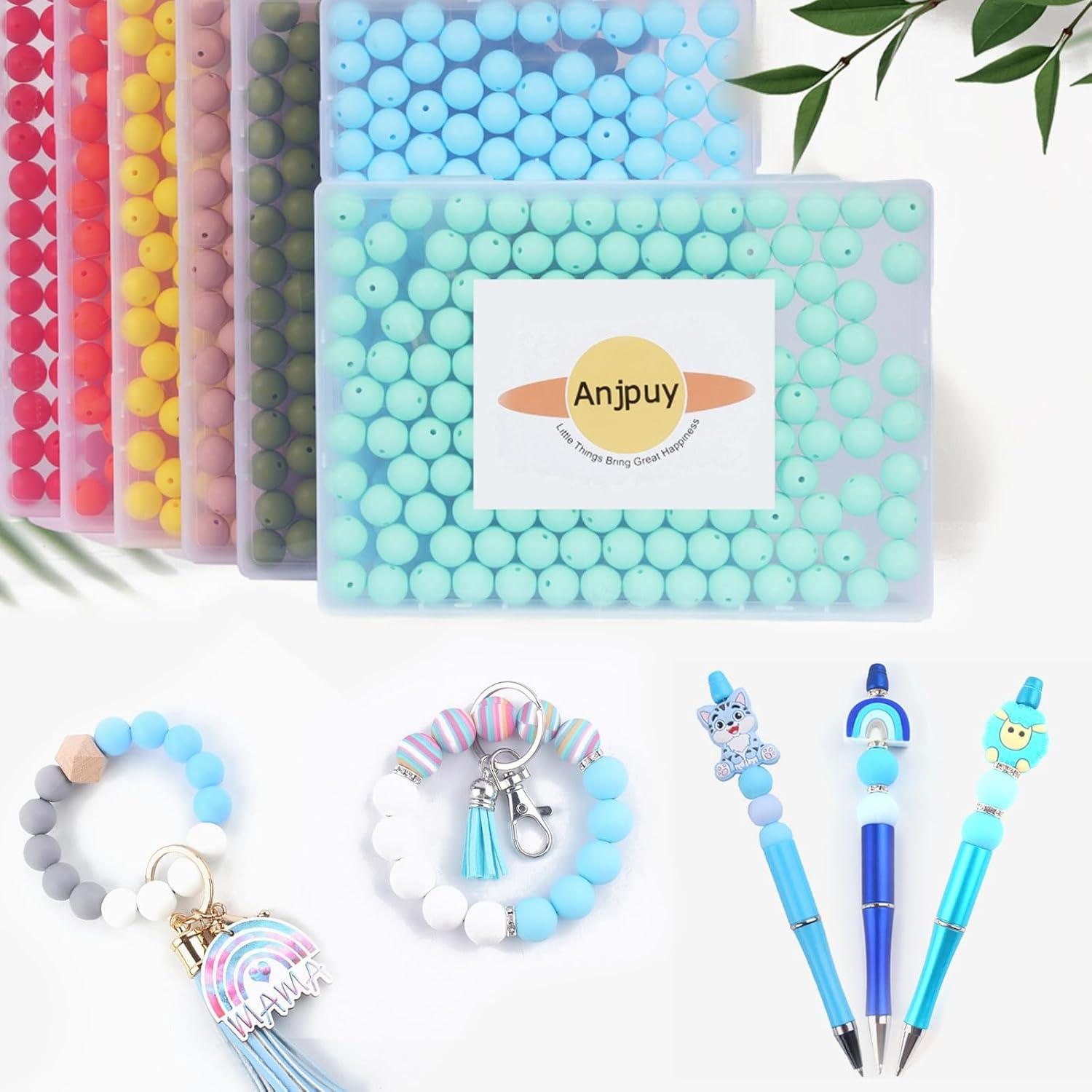 140 Cuentas de Silicona 15mm Anjpuy Azul Bebé para Bricolaje