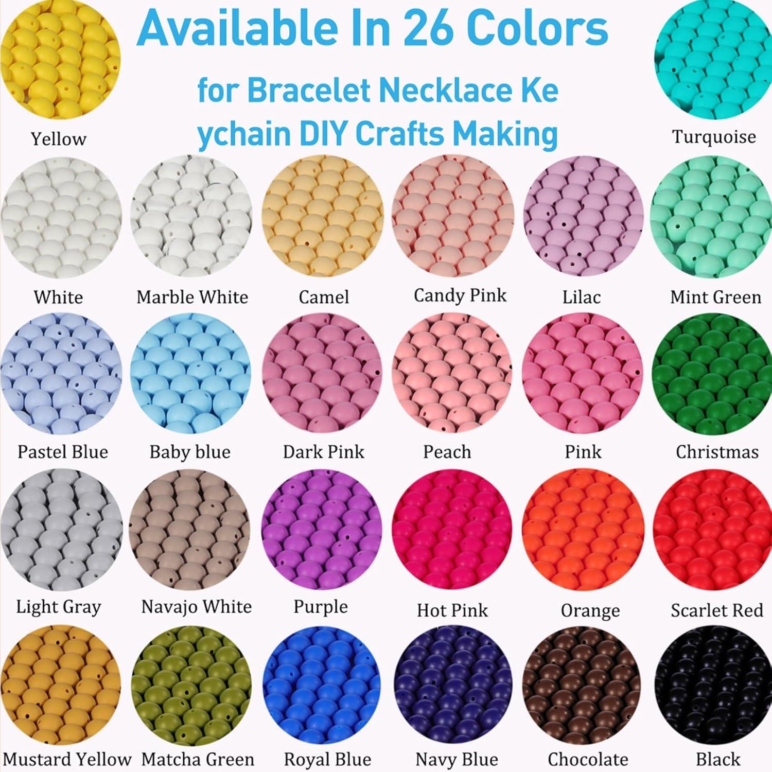 140 Cuentas de Silicona 15mm Anjpuy Azul Bebé para Bricolaje