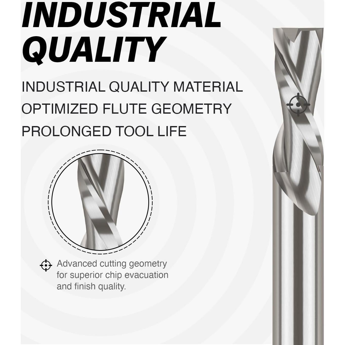 Fresa CNC Inversa ZahyoX 9.53mm 2 Flautas Carburo Tungsteno