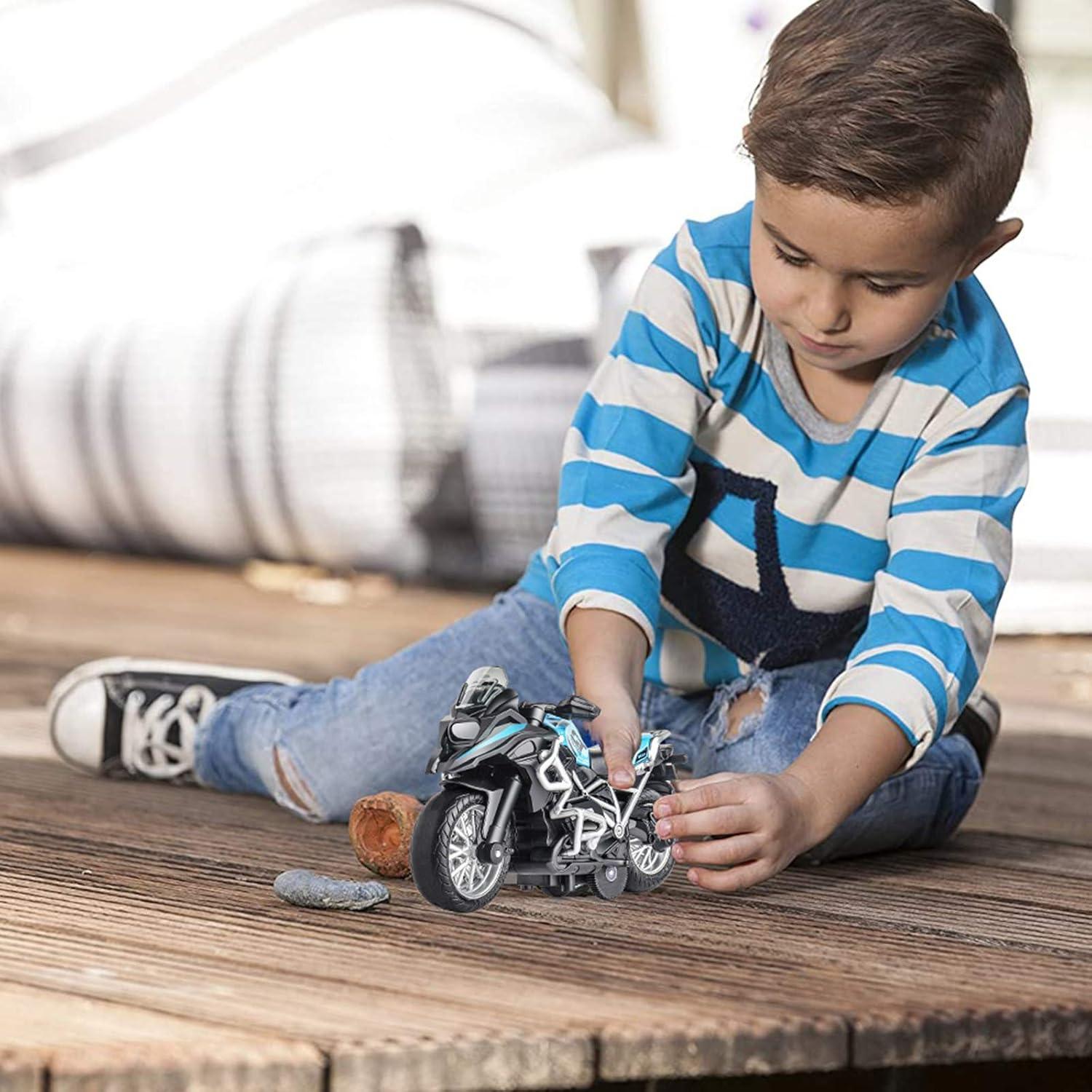 Juguete de Motocicleta Diecast MING YING 12cm Luz y Sonido