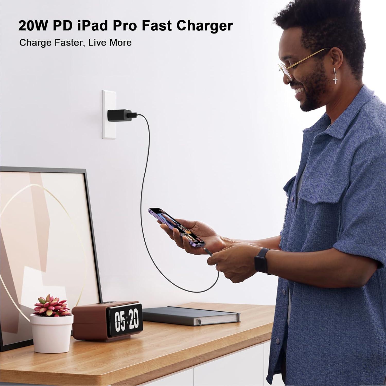 Cargador Rápido USB C 20W Matsusho con Cable 3m para iPhone