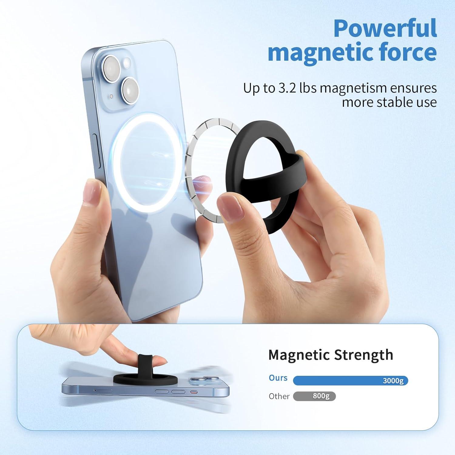 Soporte de Agarre Magnético de Silicona VZZNN 2 Pcs para iPhone