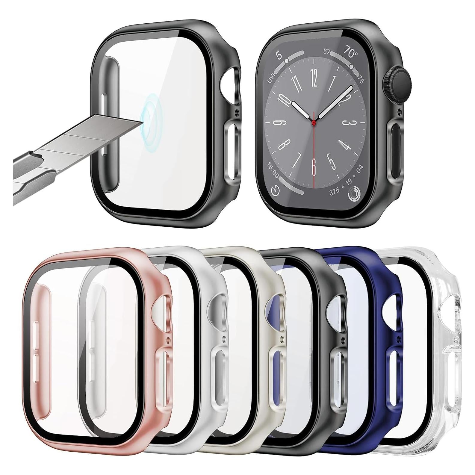 Paquete de 6 fundas para Apple Watch Series 10 42mm con protector