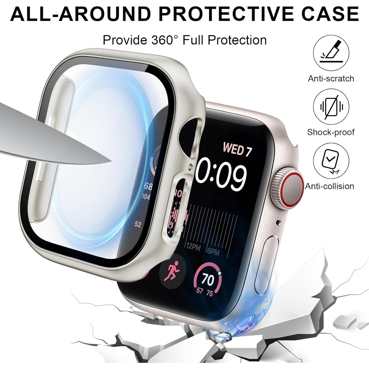 Paquete de 6 fundas para Apple Watch Series 10 42mm con protector