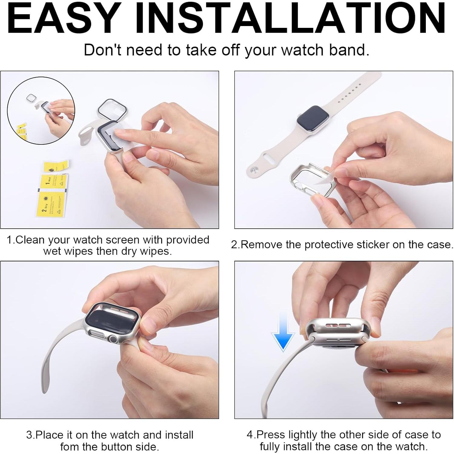 Paquete de 6 fundas para Apple Watch Series 10 42mm con protector