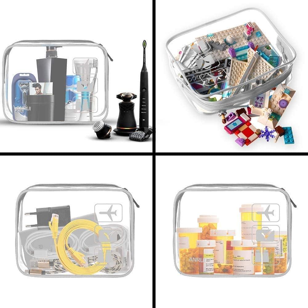 Bolsas de Maquillaje ANRUI Transparentes Aprobadas por TSA 3 Pack