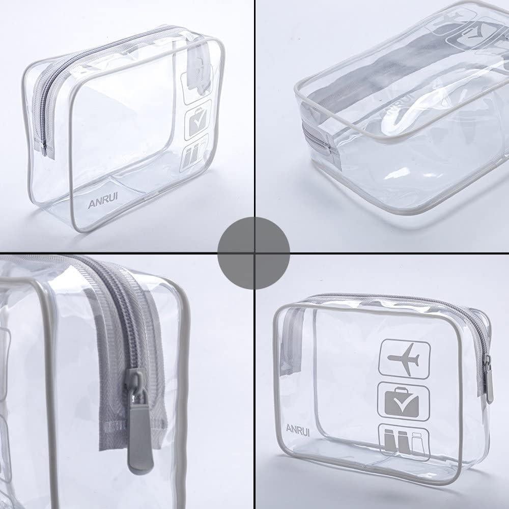 Bolsas de Maquillaje ANRUI Transparentes Aprobadas por TSA 3 Pack