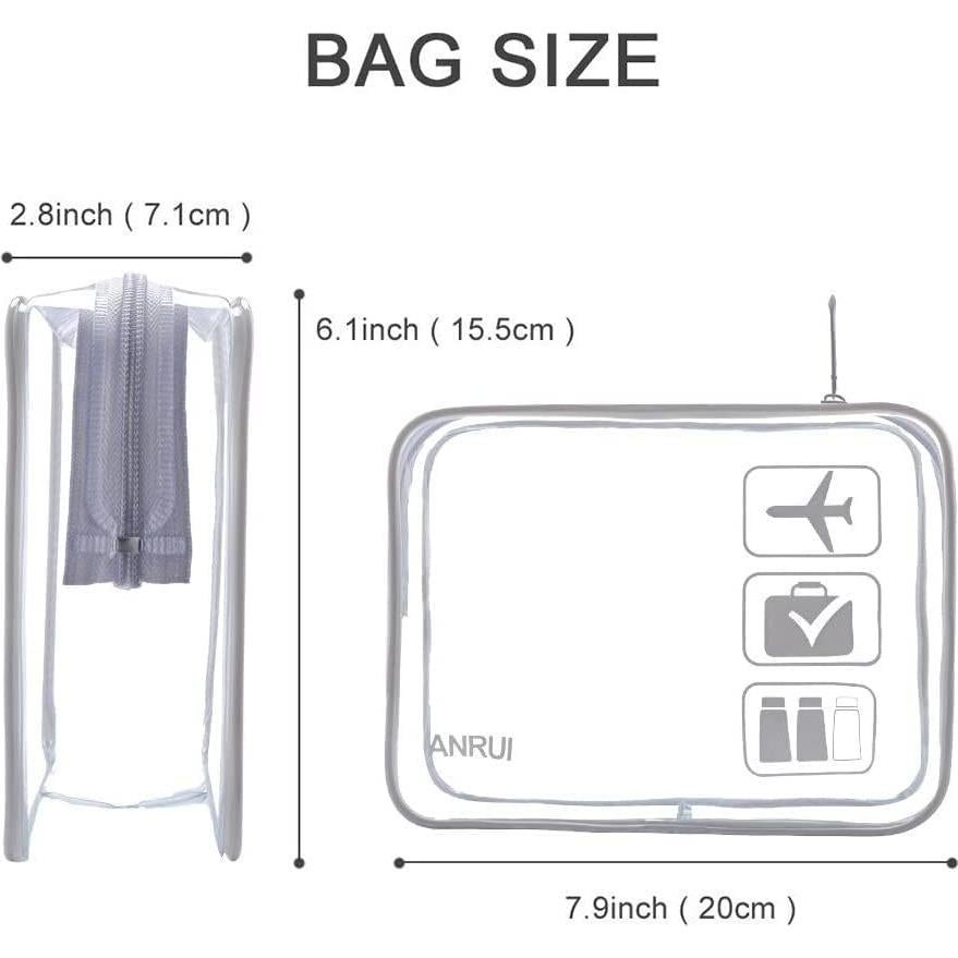 Bolsas de Maquillaje ANRUI Transparentes Aprobadas por TSA 3 Pack