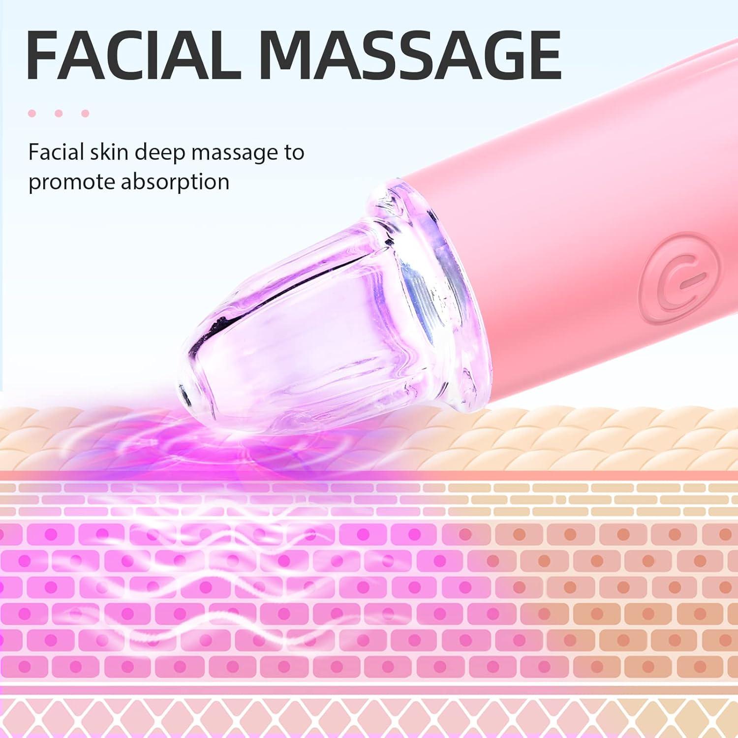 Cepillo Facial de Limpieza TOPQIAO Rosa Impermeable USB 7 Modos