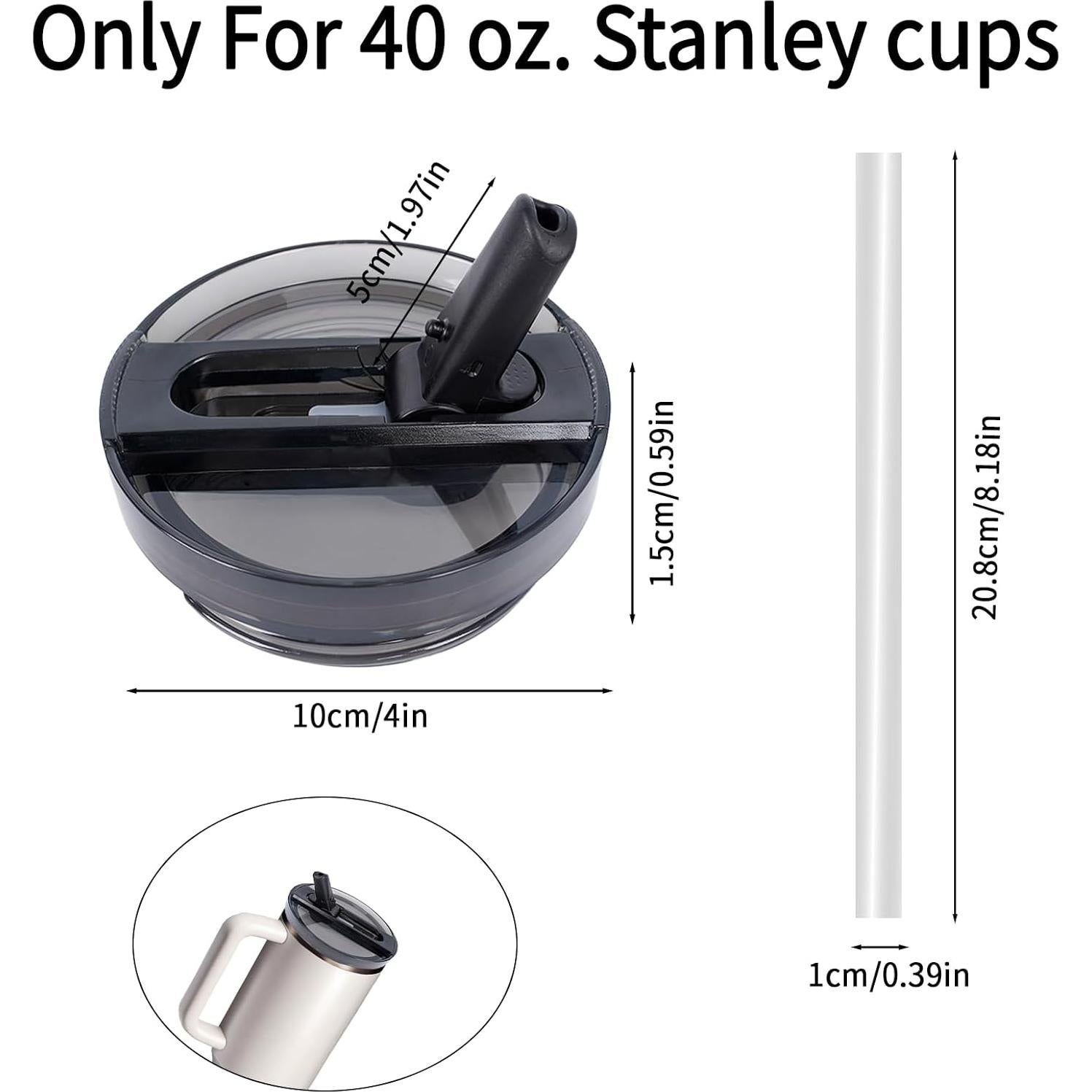 Tapa de Reemplazo para Vaso Stanley 40 oz - 2 Piezas, Negro